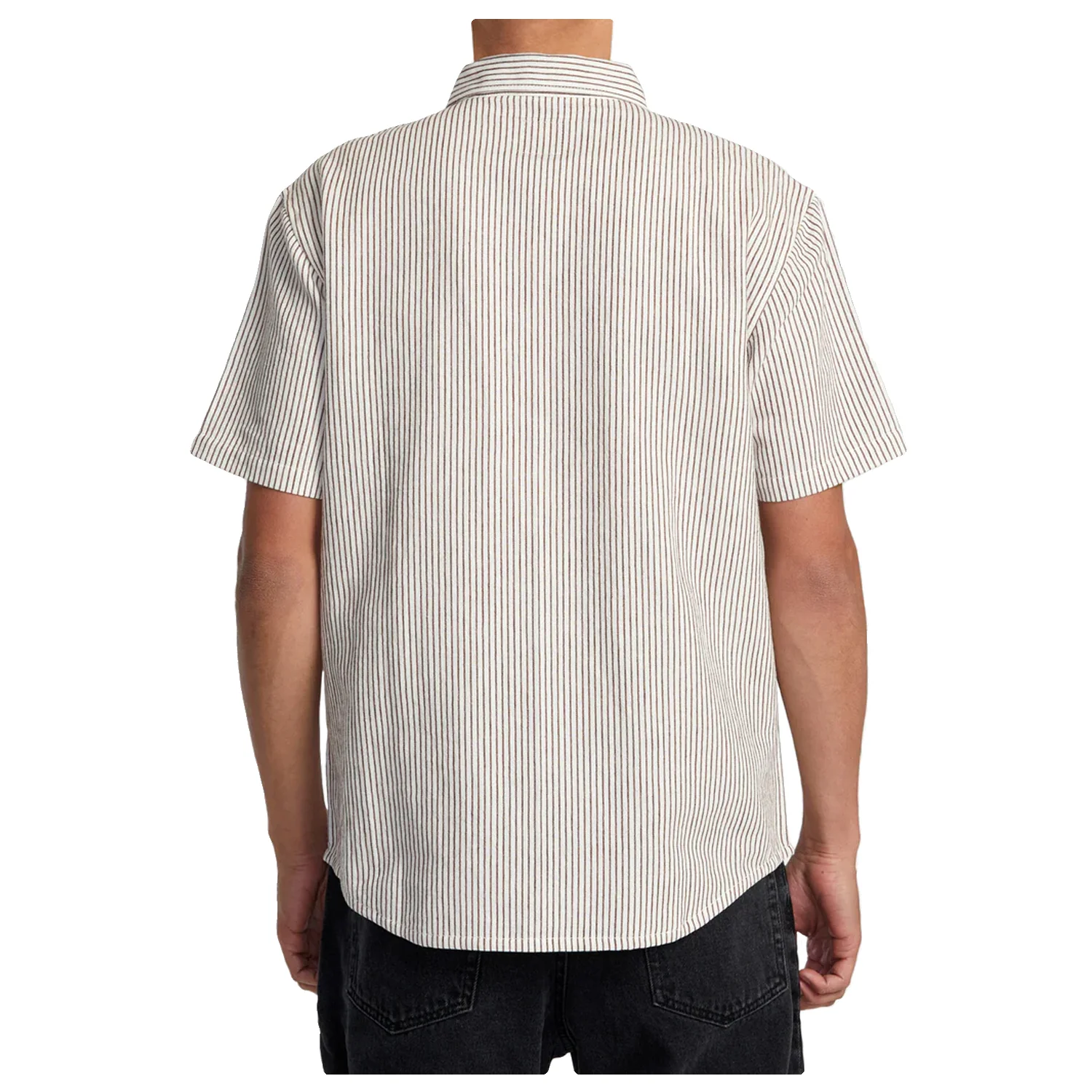 RVCA Men's Dayshift Stripe II S/S Shirt Natural - Image 3