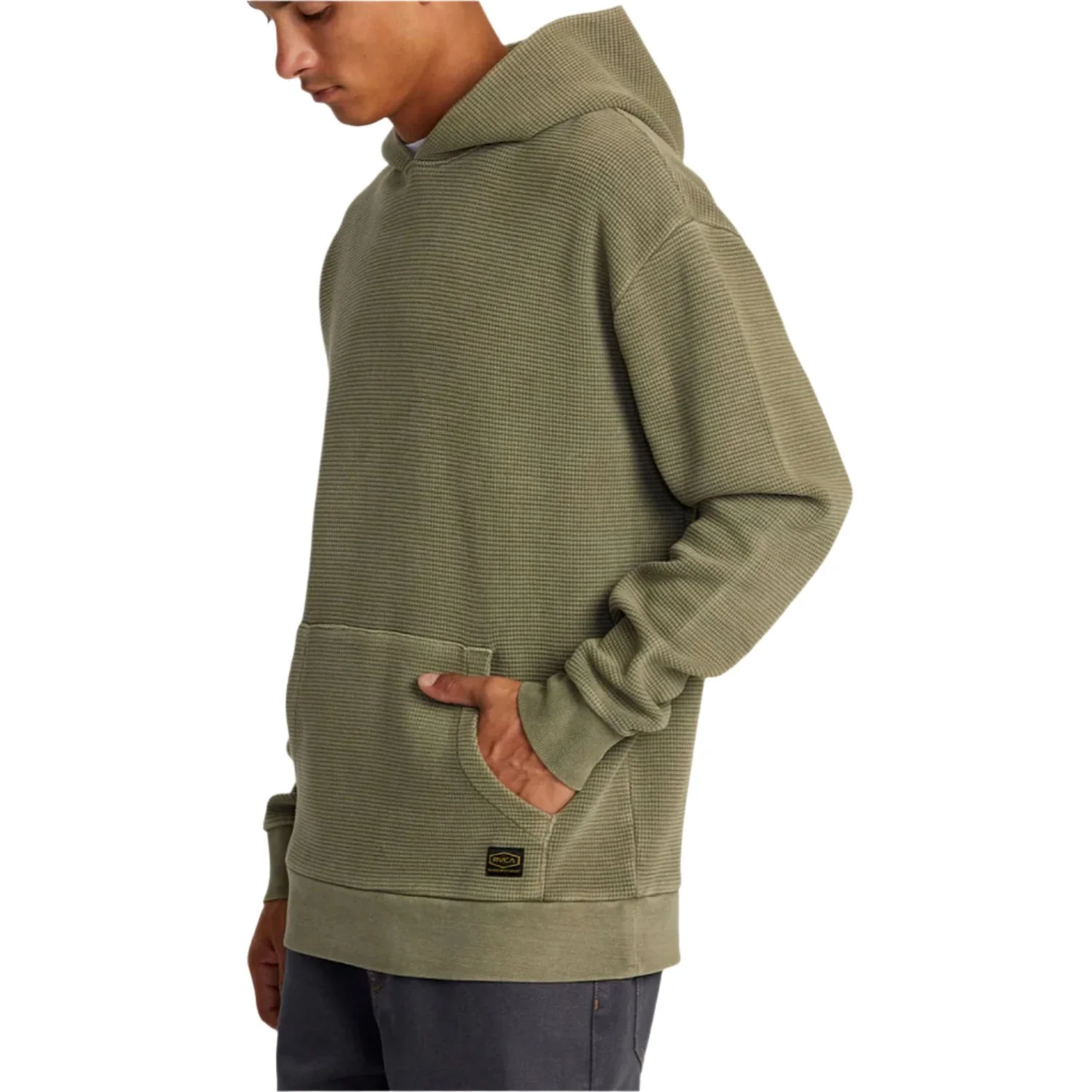 RVCA Men's Dayshift Thermal Hoodie Olive - Image 3