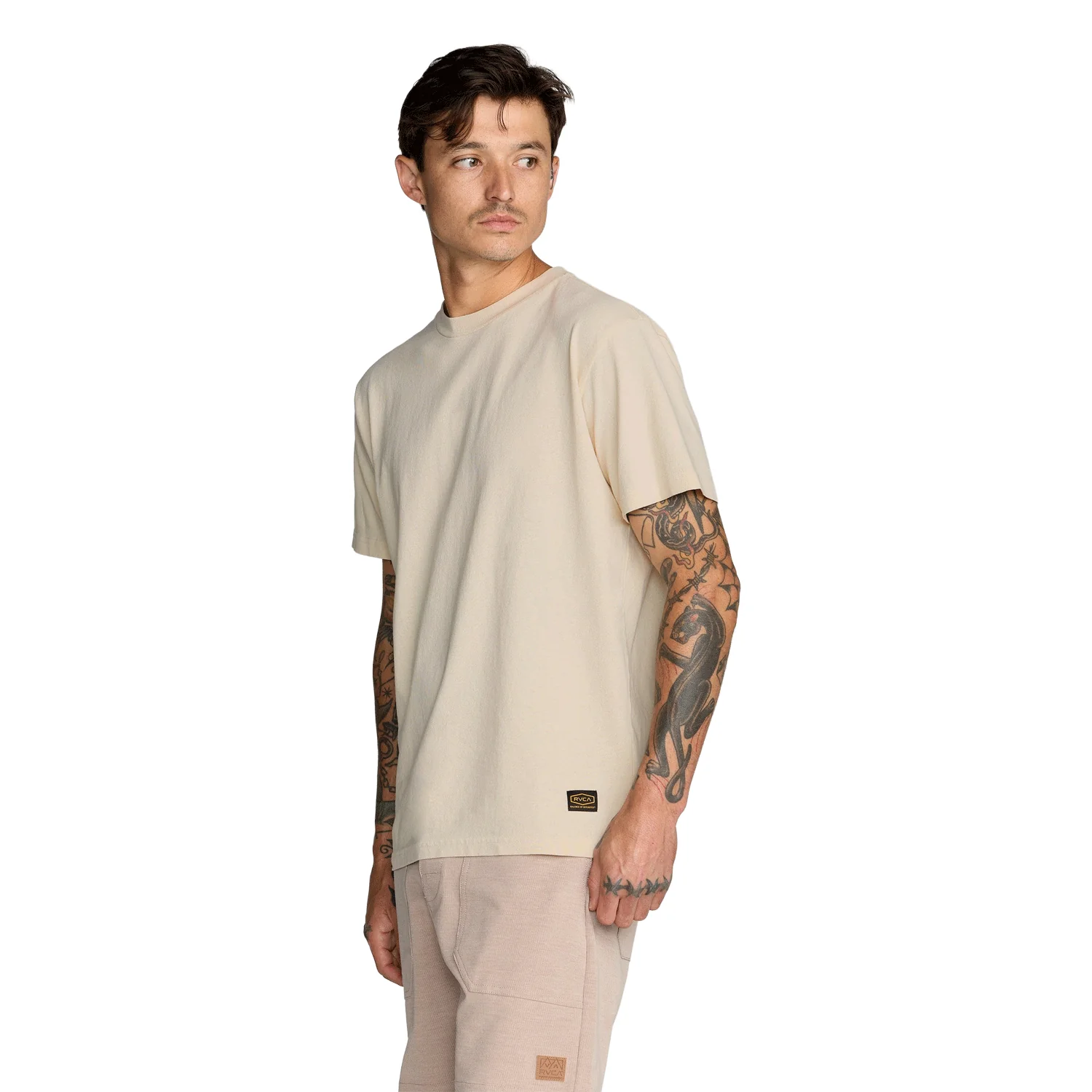 RVCA Men's Exotica Stripe S/S Shirt Sage Leaf - Image 3