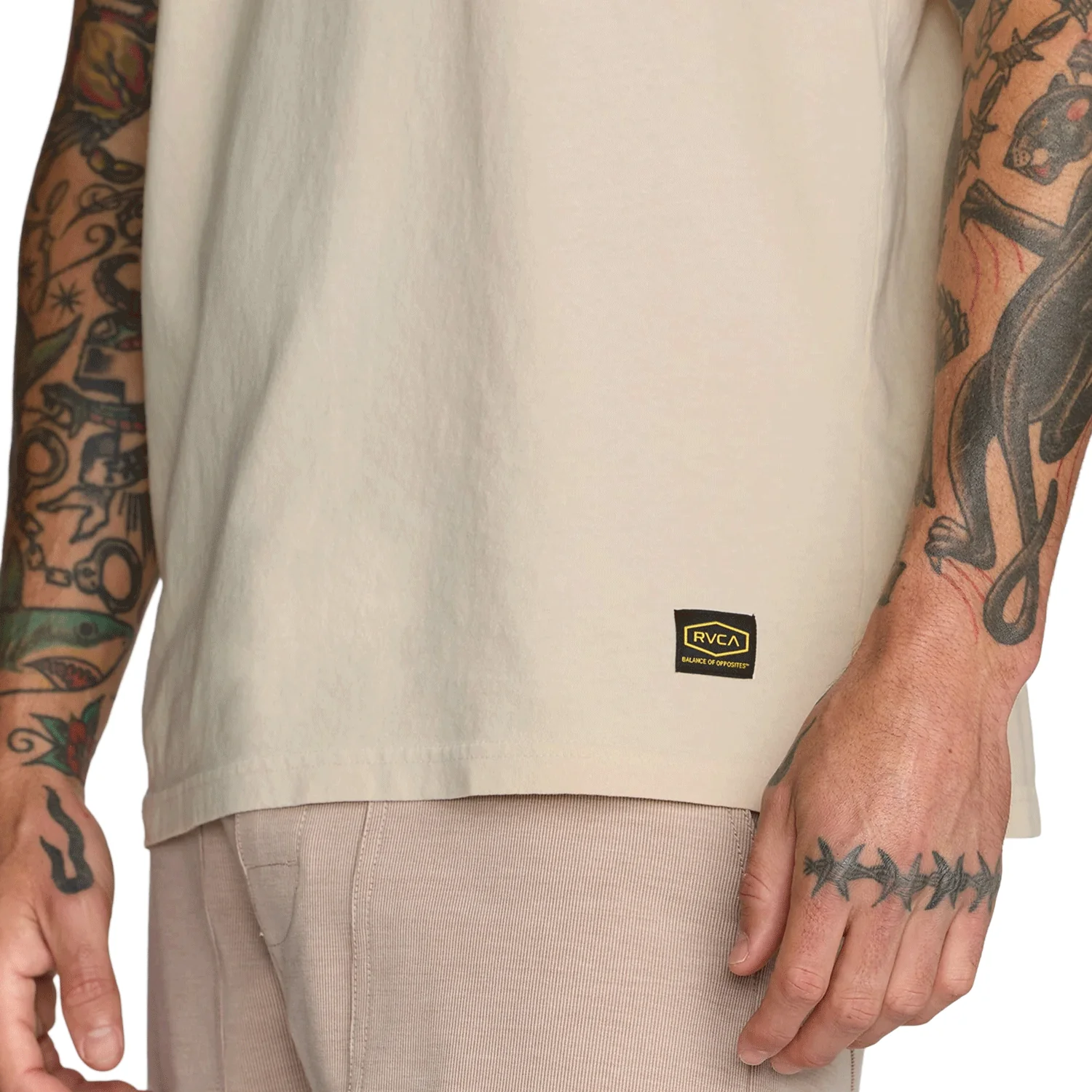 RVCA Men's Exotica Stripe S/S Shirt Sage Leaf - Image 5
