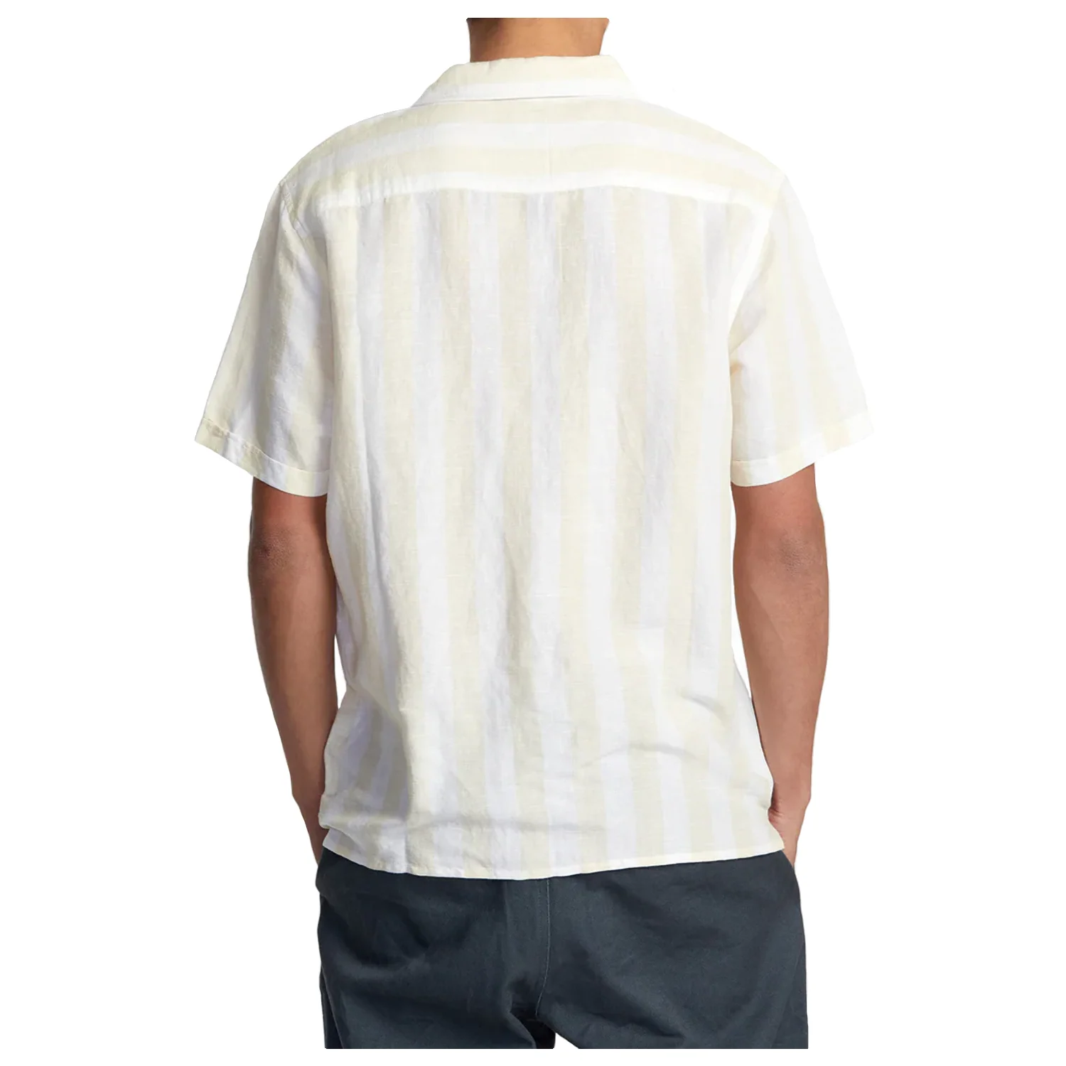 RVCA Men's Love Stripe S/S Shirt Canary - Image 3