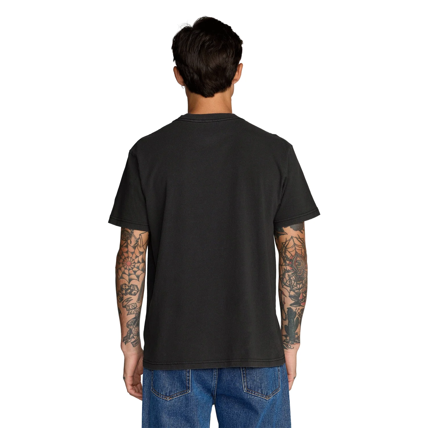 RVCA Men's Midweight Label T Shirt Vintage Black - Image 4