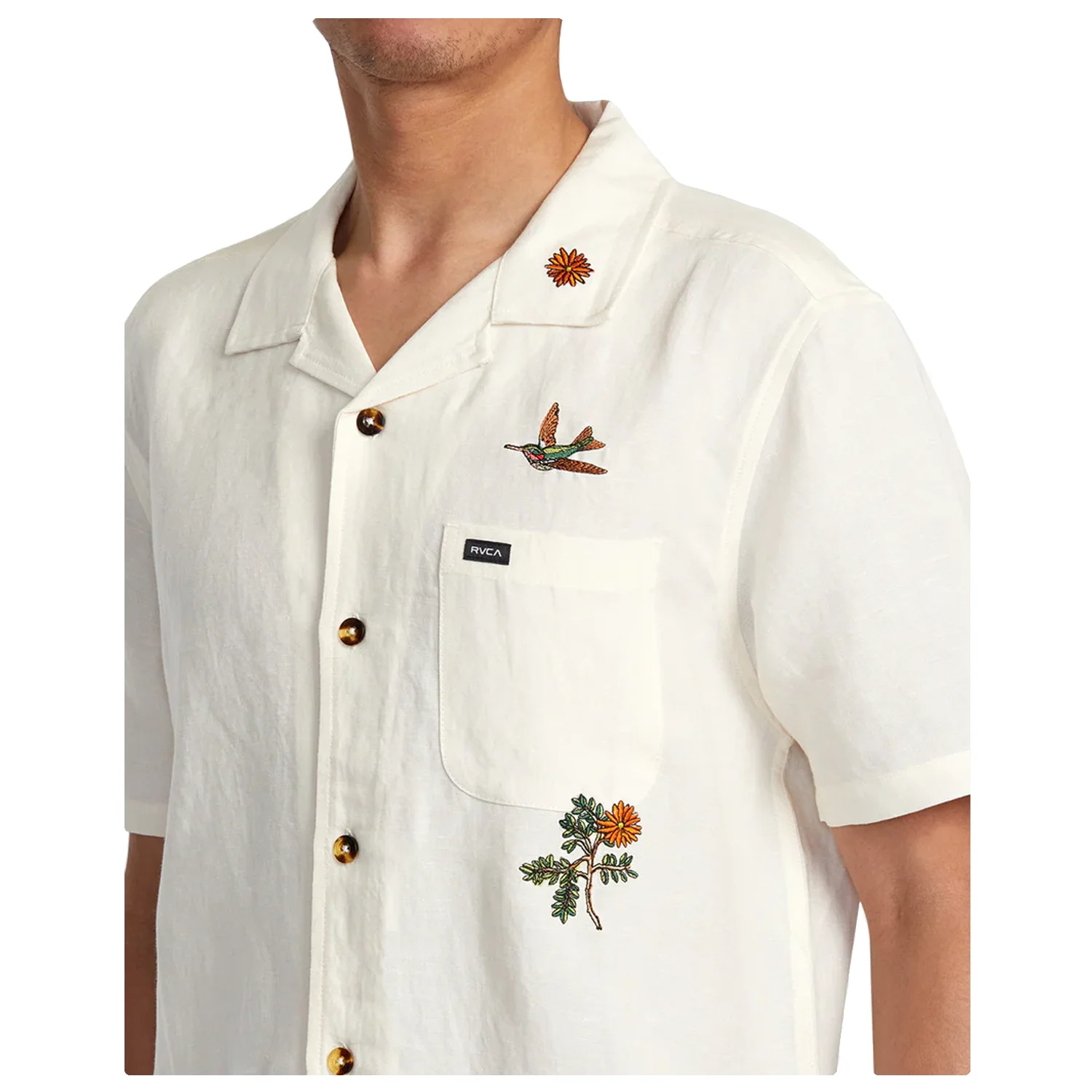 RVCA Men's Nectar S/S Shirt Natural - Image 2