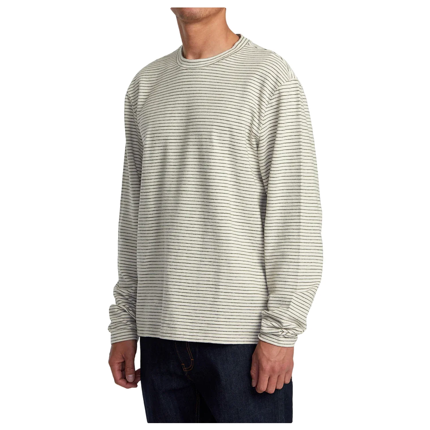 RVCA Men's Vacancy Crew L/S Top Ecru - Image 2
