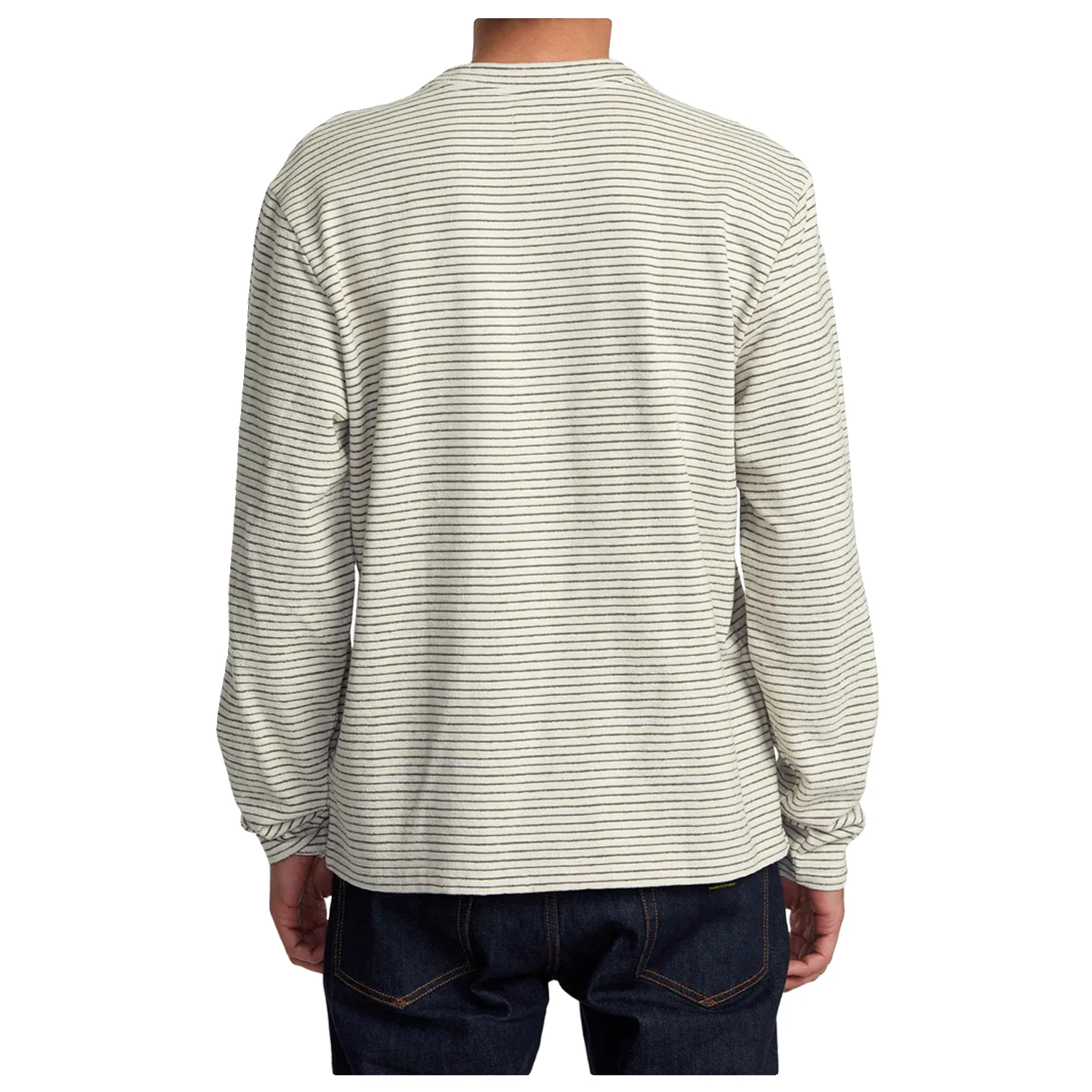 RVCA Men's Vacancy Crew L/S Top Ecru - Image 3