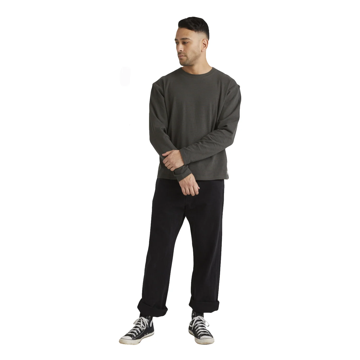 RVCA Men's Vacancy L/S Crew Pirate Black - Image 3