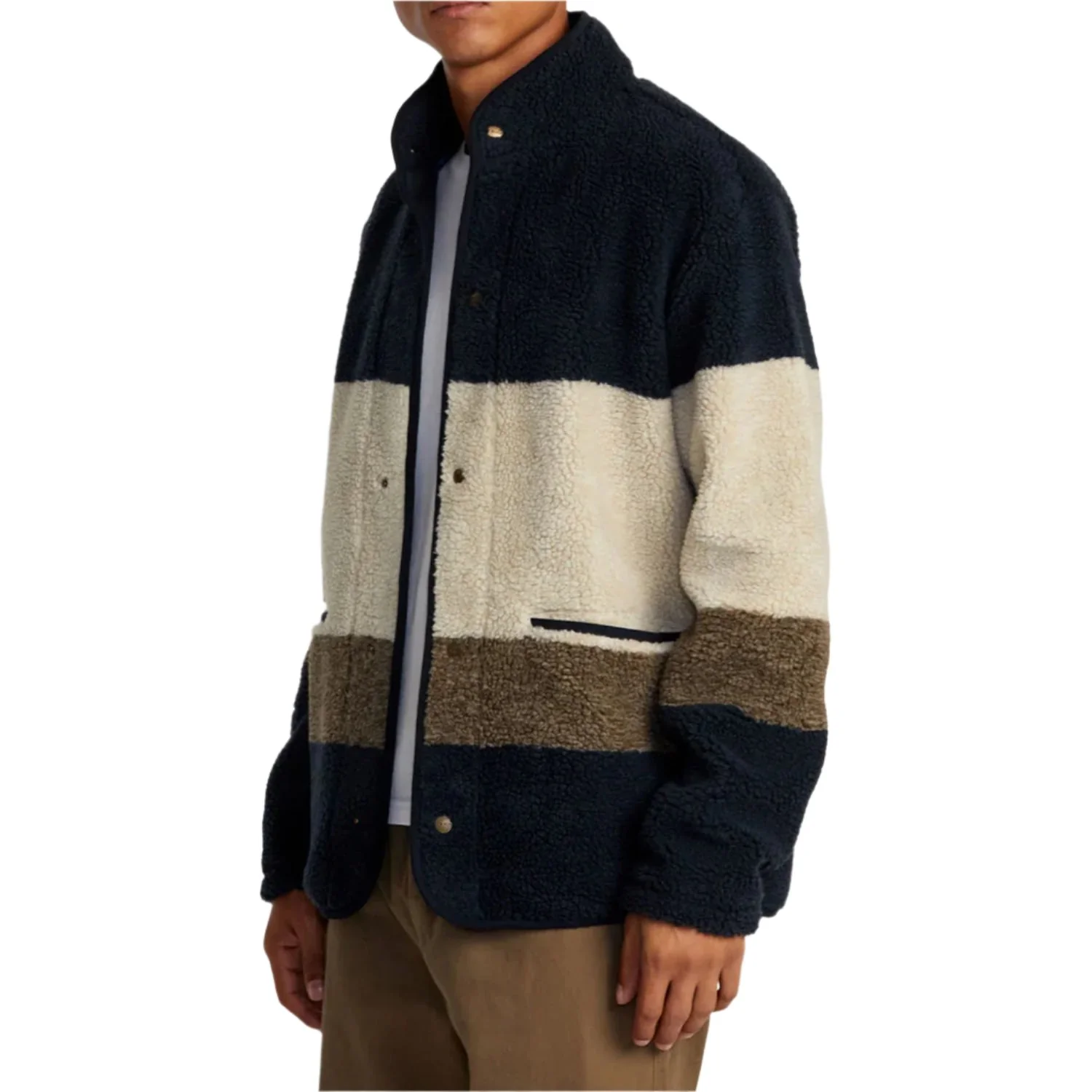 RVCA Men's Westwood Snap Fleece Dark Khaki - Image 3