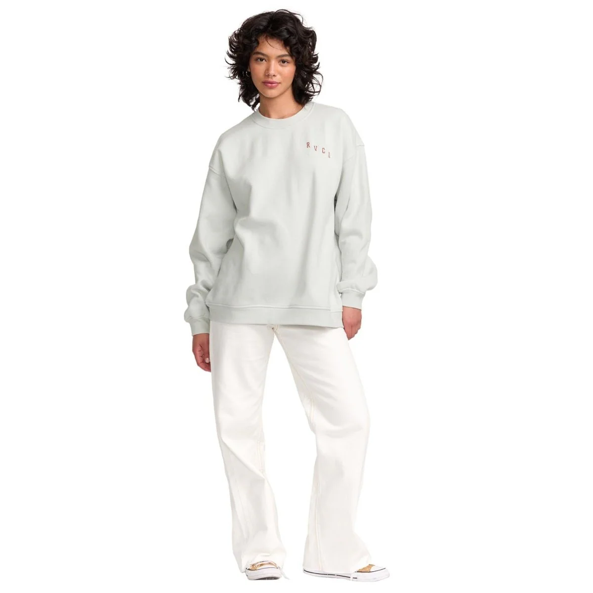 RVCA Women's Baggie BF Crew Blue Fog - Image 3