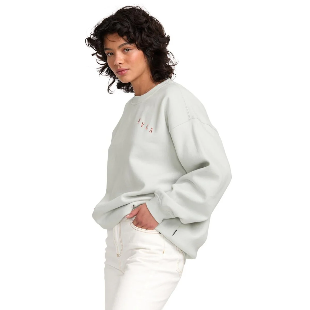 RVCA Women's Baggie BF Crew Blue Fog - Image 4