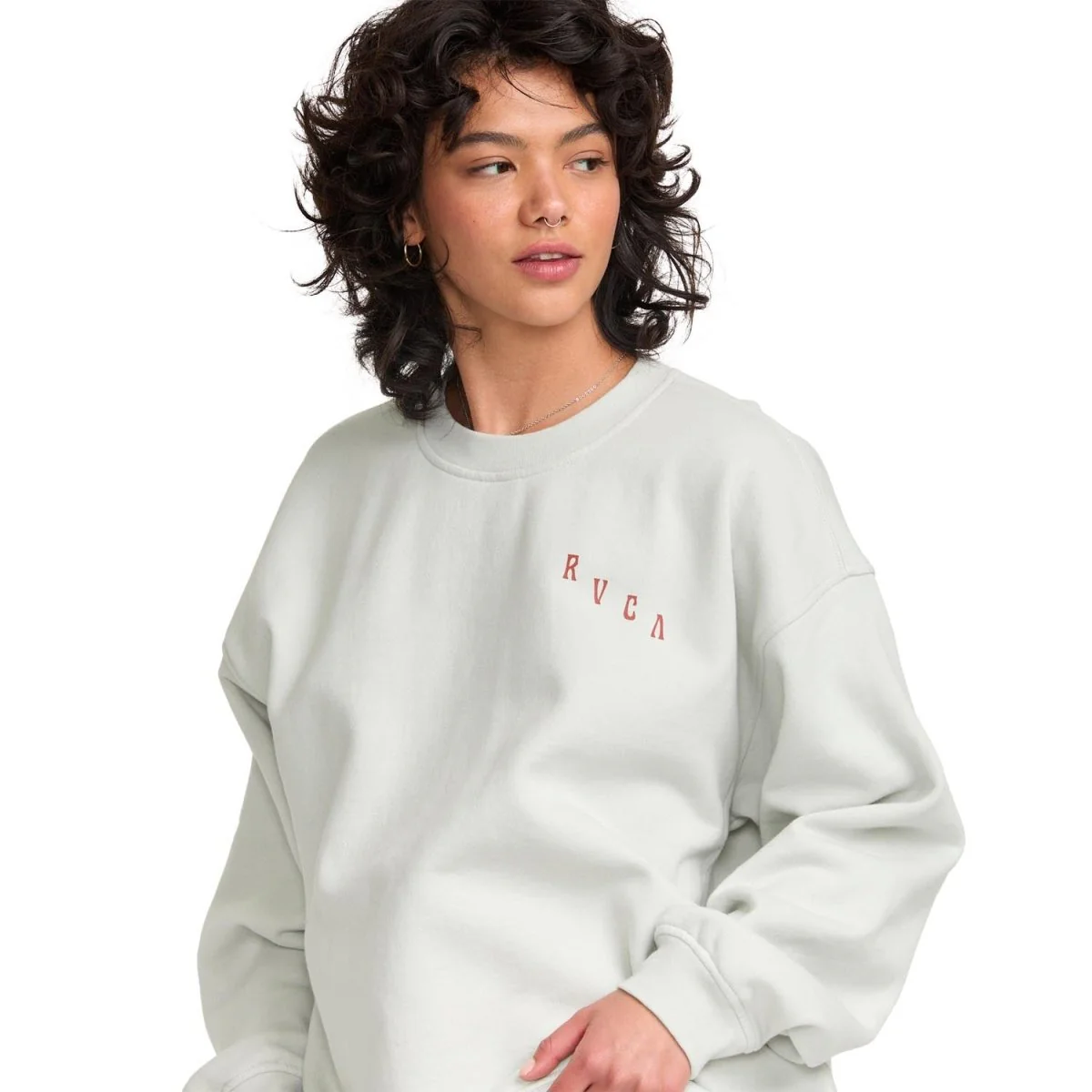 RVCA Women's Baggie BF Crew Blue Fog - Image 5