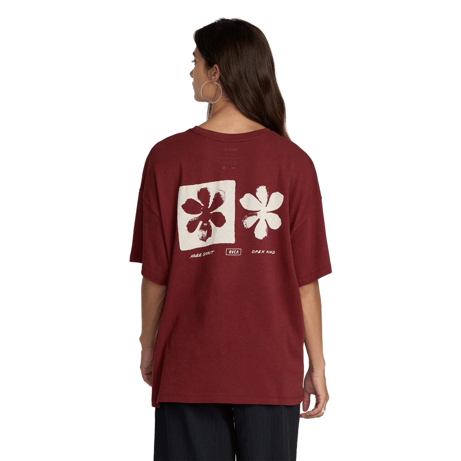RVCA Women's Open Minds BF T Shirt Madder Brown - Image 3