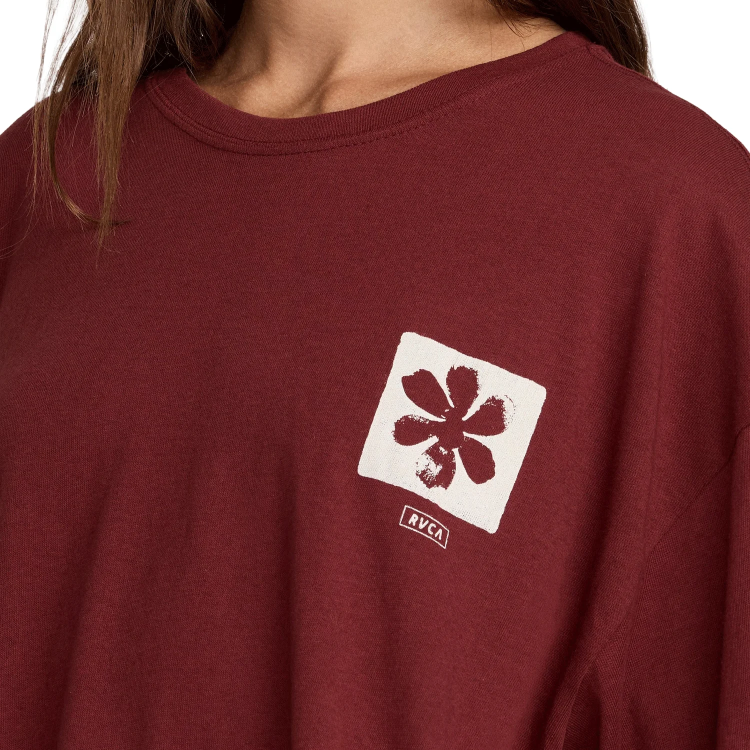 RVCA Women's Open Minds BF T Shirt Madder Brown - Image 4