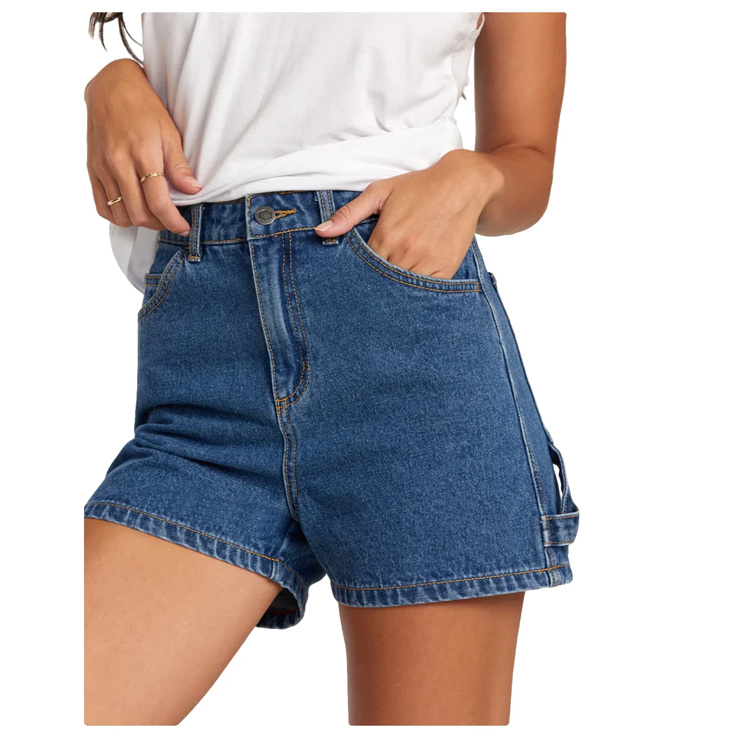 RVCA Women's Recession Denim Short Blue Rinse - Image 3