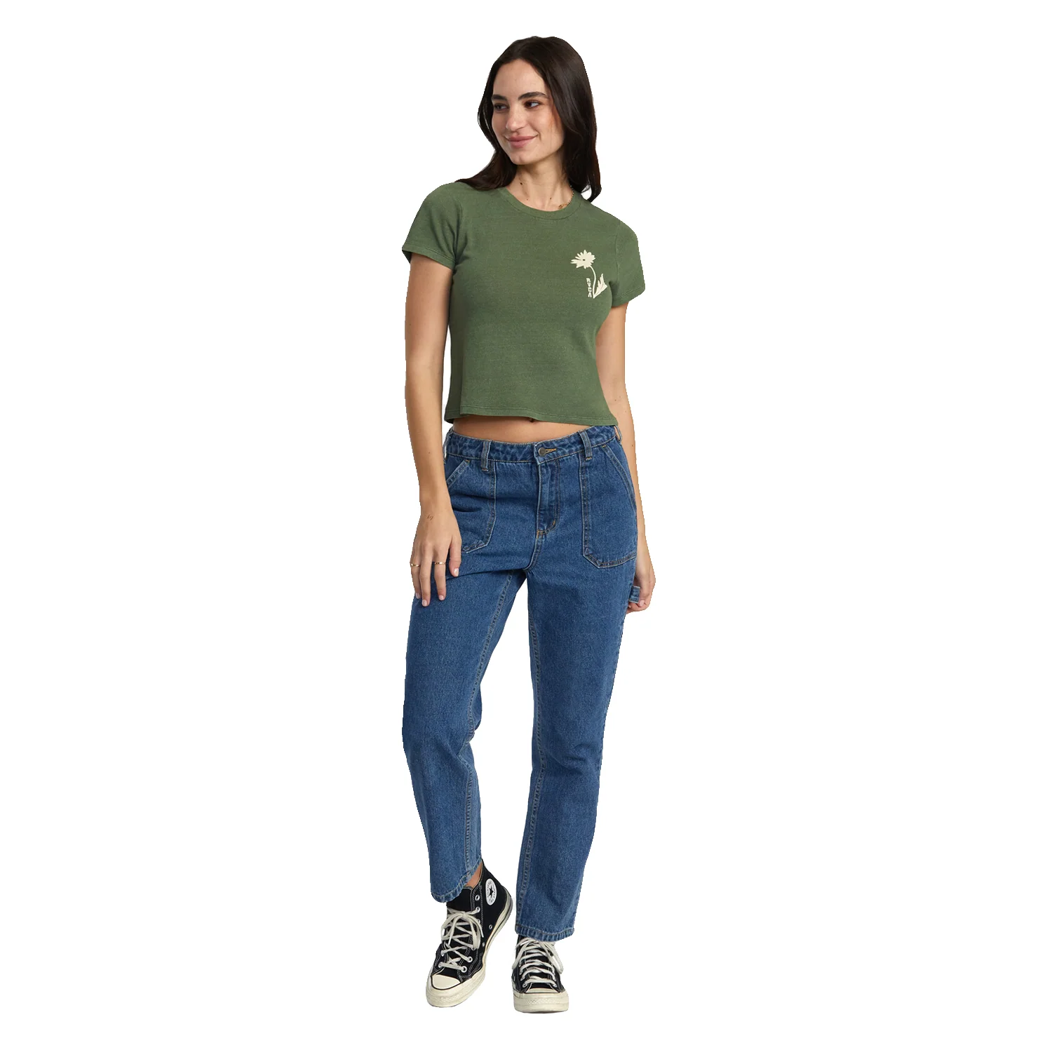 RVCA Women's Shine S/S Tee Leaf - Image 3