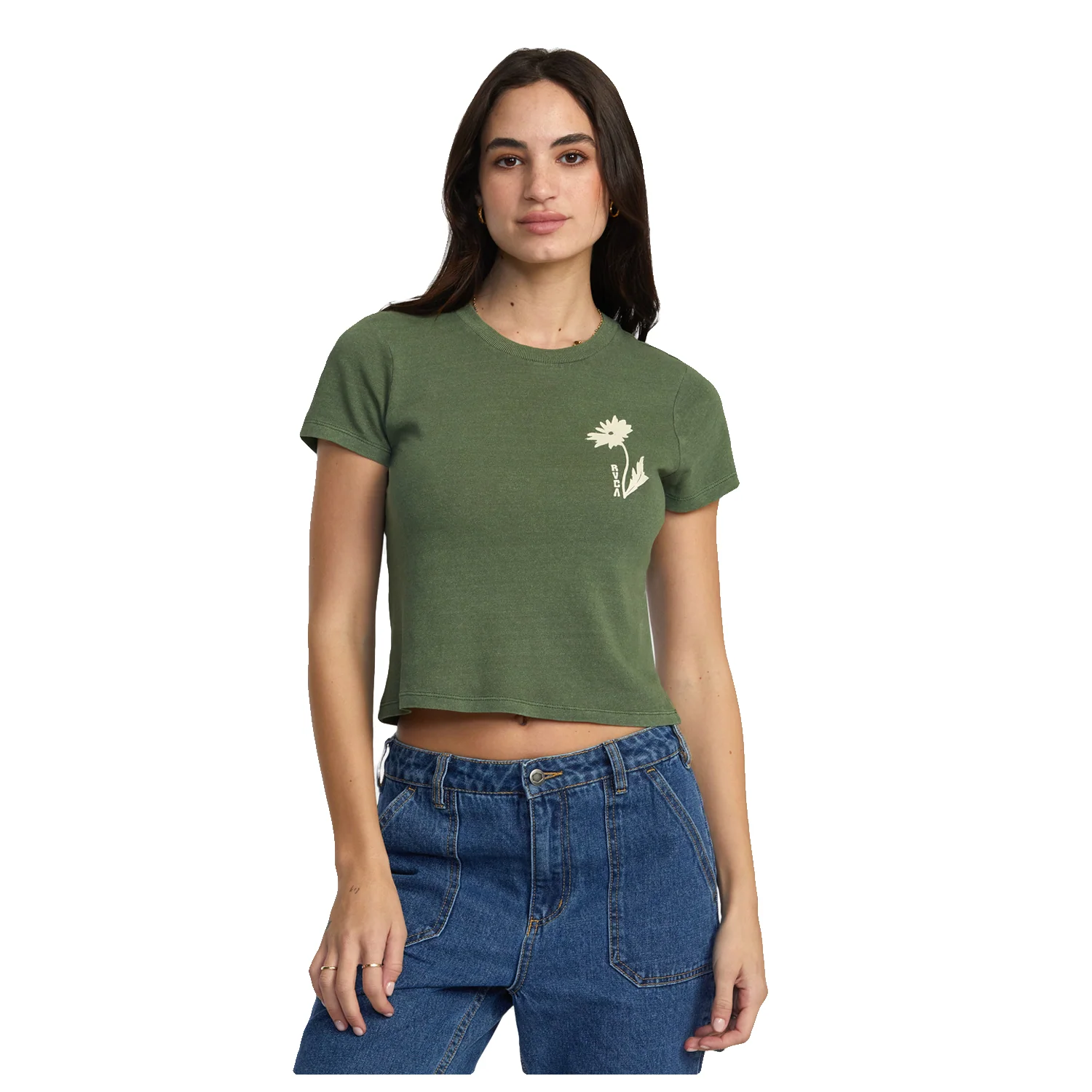 RVCA Women's Shine S/S Tee Leaf - Image 5