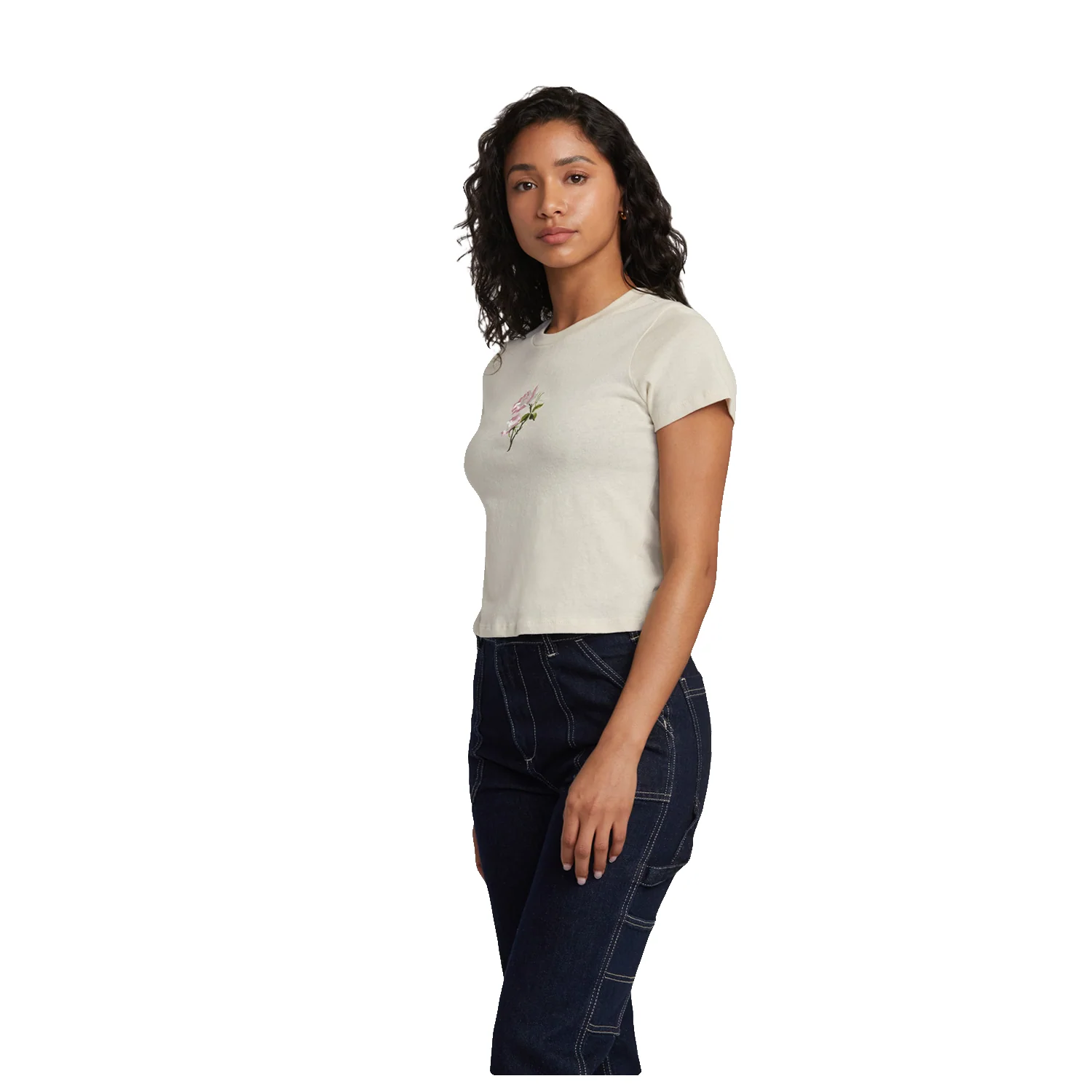 RVCA Women's Stay Wild S/S Tee Latte - Image 2