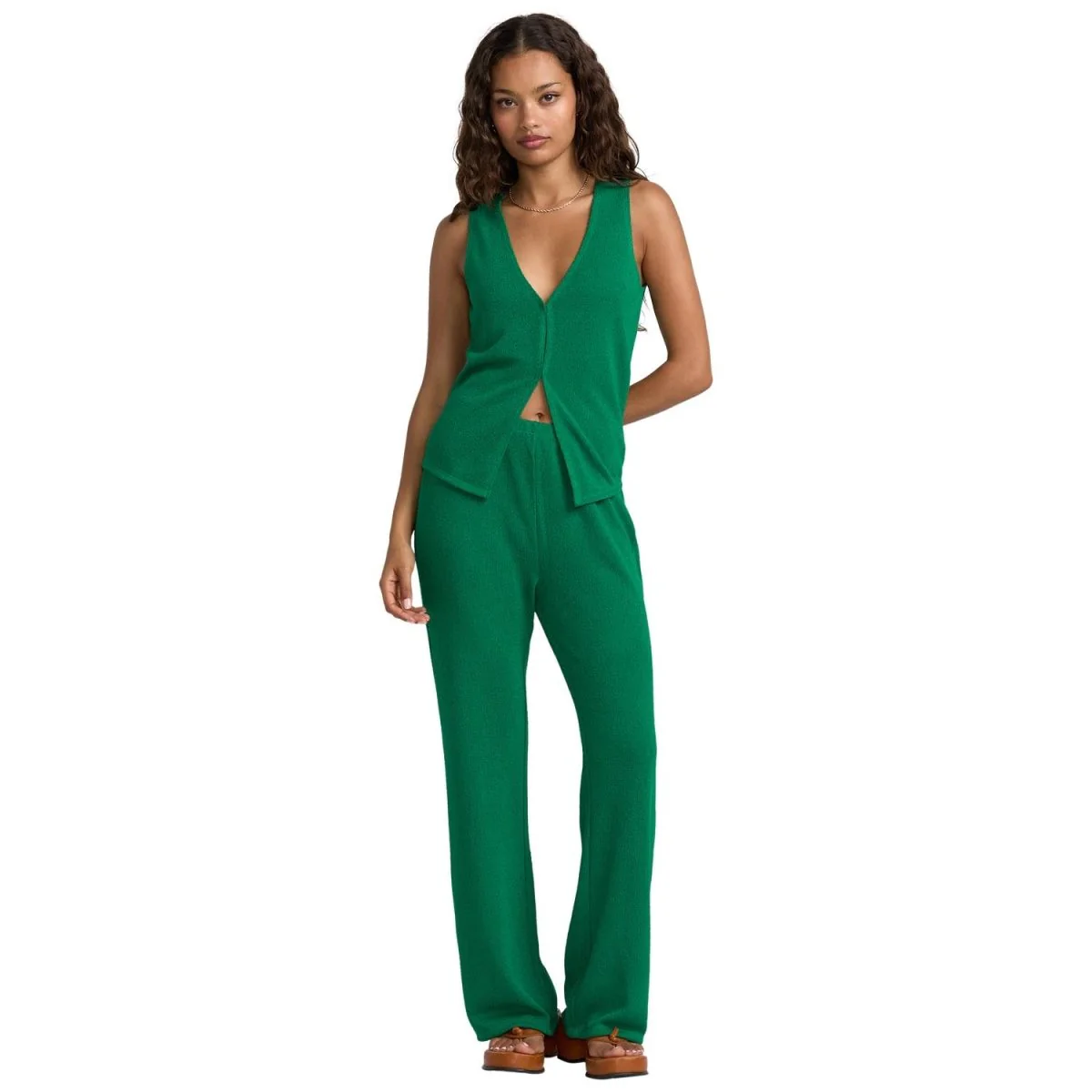 RVCA Women's You're Welcome Top Evergreen - Image 2