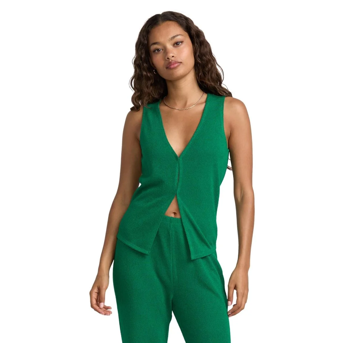 RVCA Women's You're Welcome Top Evergreen - Image 3