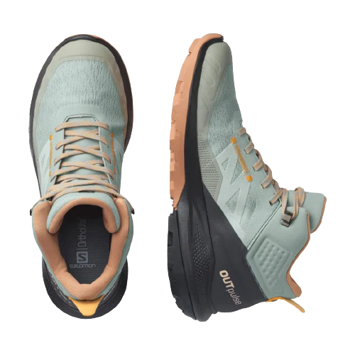 Salomon Women's Outpulse Mid Gore-tex Shoe Wrought Iron/Ebony/Blazing Orange - Image 6