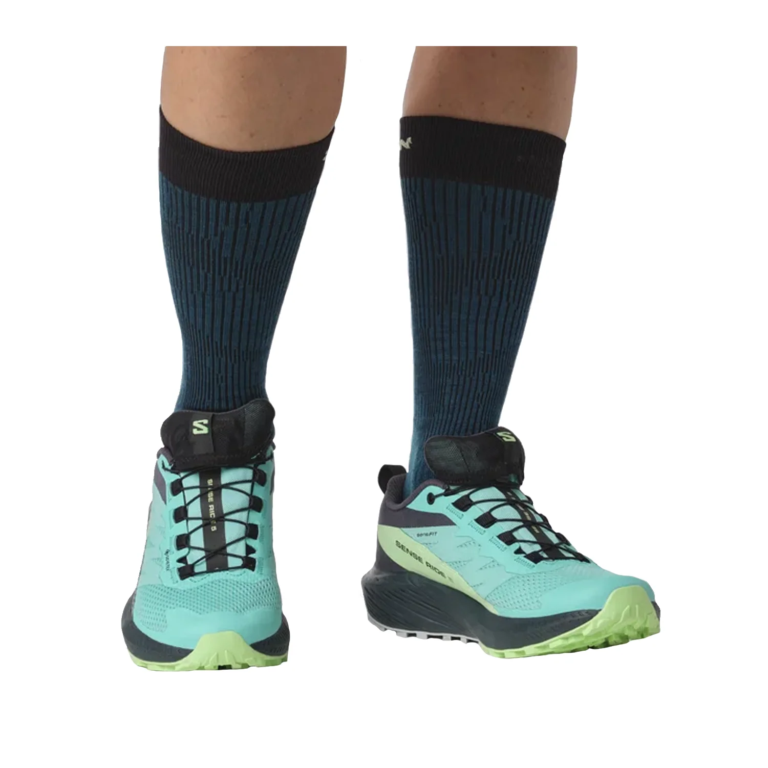 Salomon Women's Sense Ride 5 Gore-tex Shoe Blue Radiance/Green Ash/India Ink - Image 2