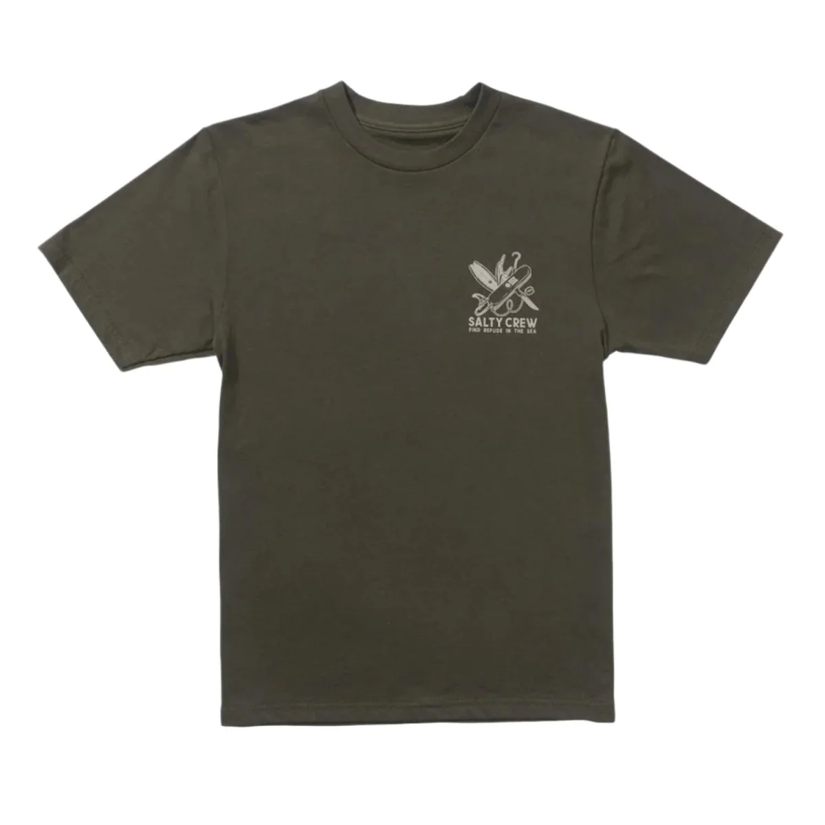 Salty Crew Men's Pocket Knife Vintage S/S T-Shirt Dusty Olive - Image 2
