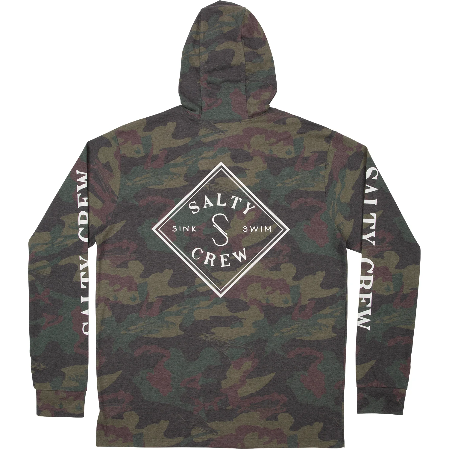 Salty Crew Men's Tippet Pocket Hood Tech Shirt Camo - Image 2