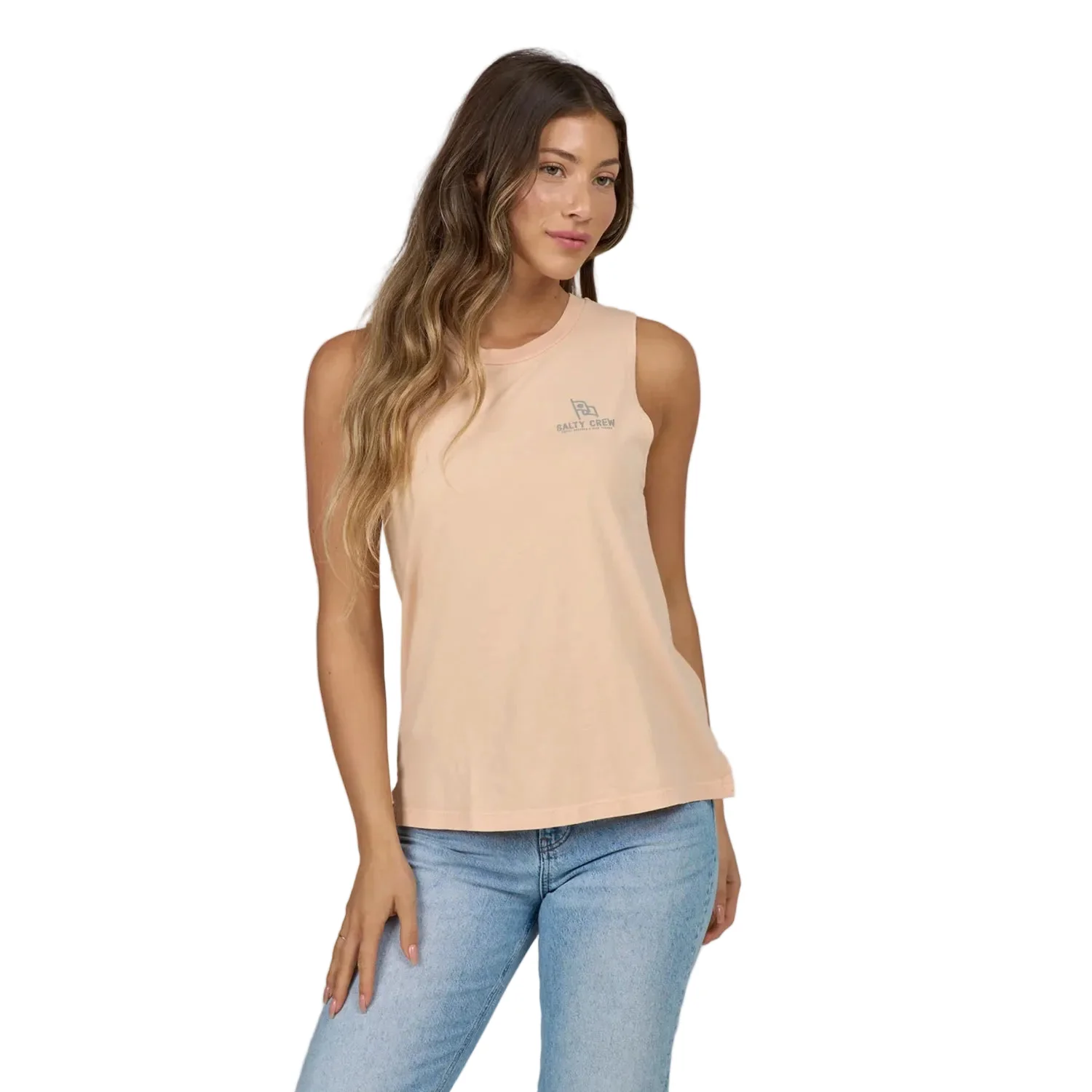 Salty Crew Women's Flying High Muscle Tank Apricot - Image 2
