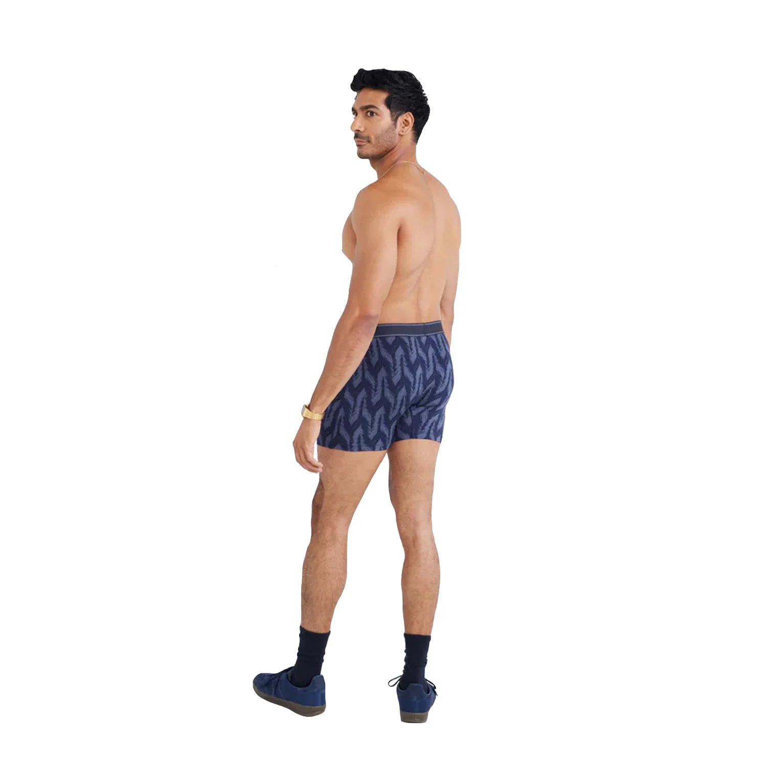 Saxx Men's Daytripper Boxer Brief Fly Ikat Chevron/Deep Navy - Image 2