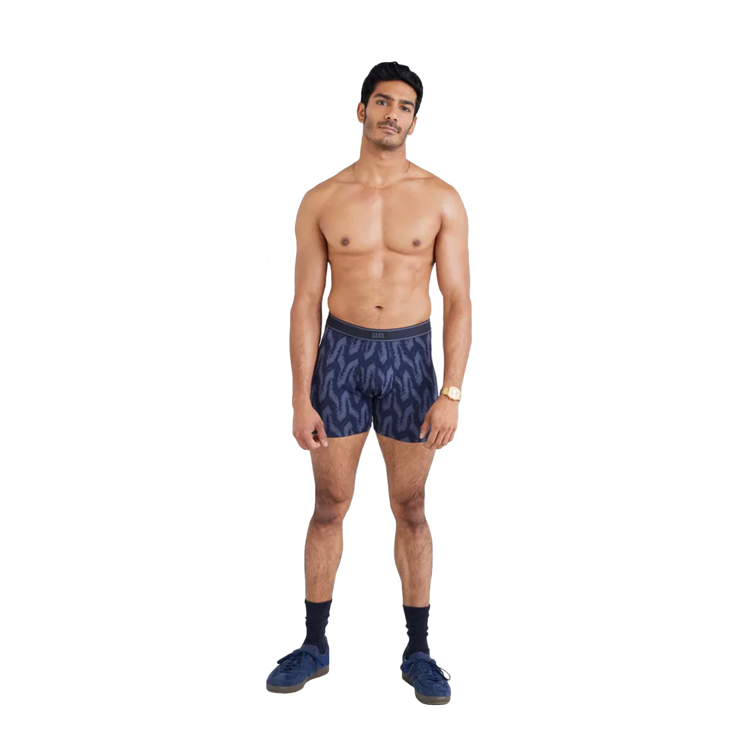 Saxx Men's Daytripper Boxer Brief Fly Ikat Chevron/Deep Navy - Image 3