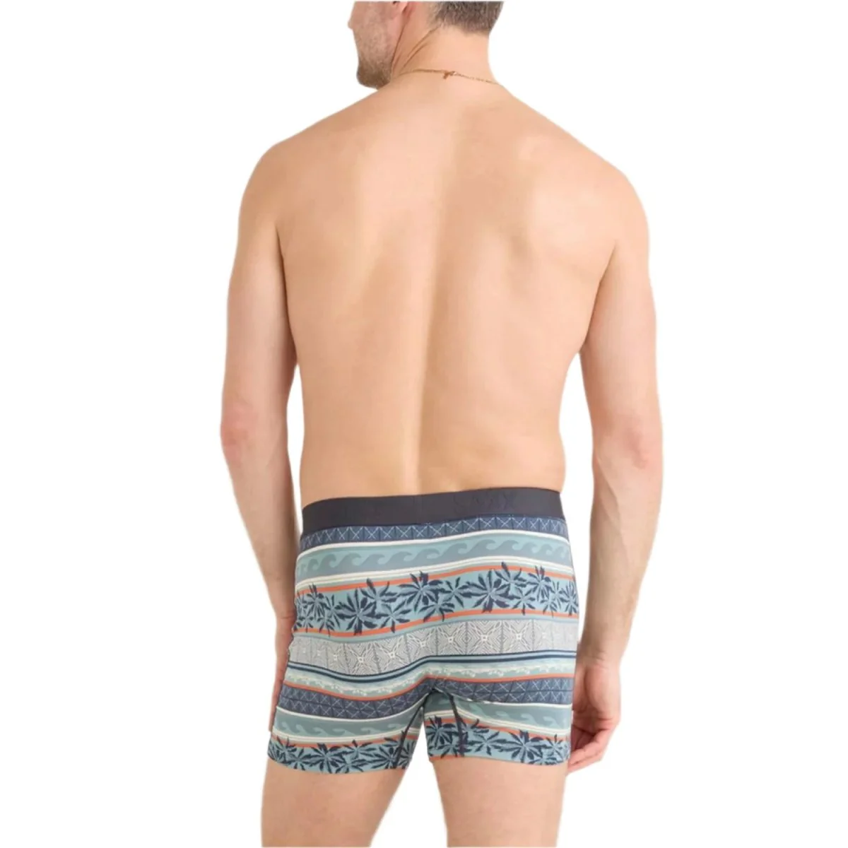 SAXX Men's Ultra Super Soft Boxer Brief Fly Beach Shack Stripe/Teal - Image 3
