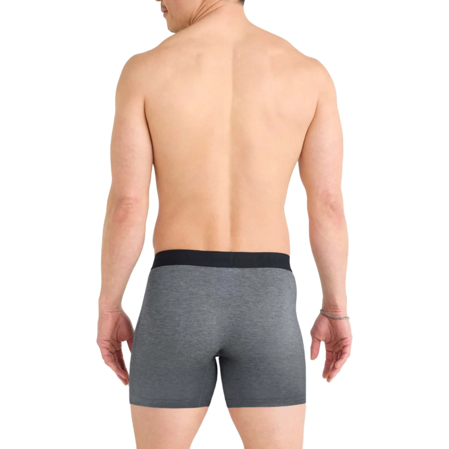 Saxx Men's Vibe Xtra Soft Comfort Boxer Brief Fly 2Pk Black/Dark Grey Heather - Image 3