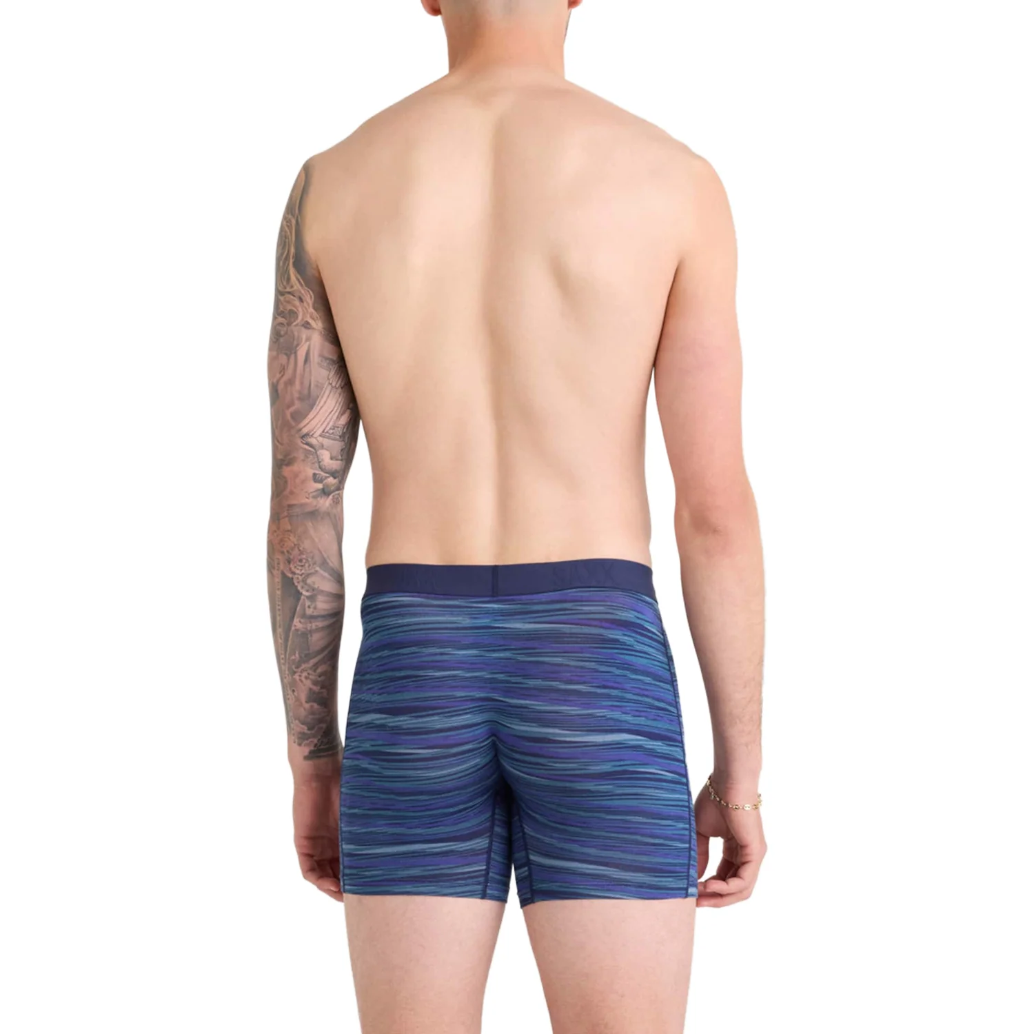 Saxx Men's Vibe Xtra Soft Comfort Boxer Brief Fly 2Pk Surge Spacedye/Navy - Image 3