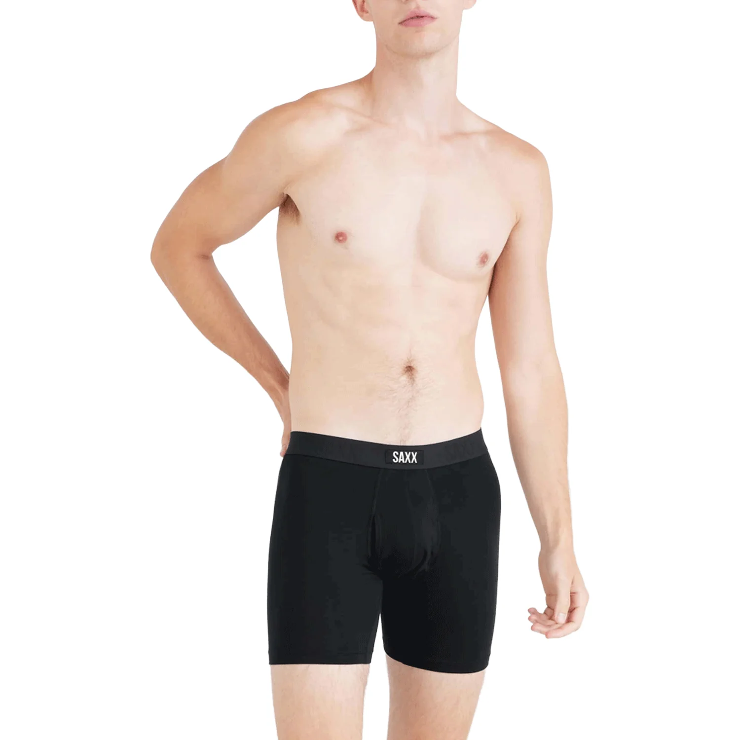Saxx Men's Vibe Xtra Soft Comfort Boxer Brief Fly Black - Image 2