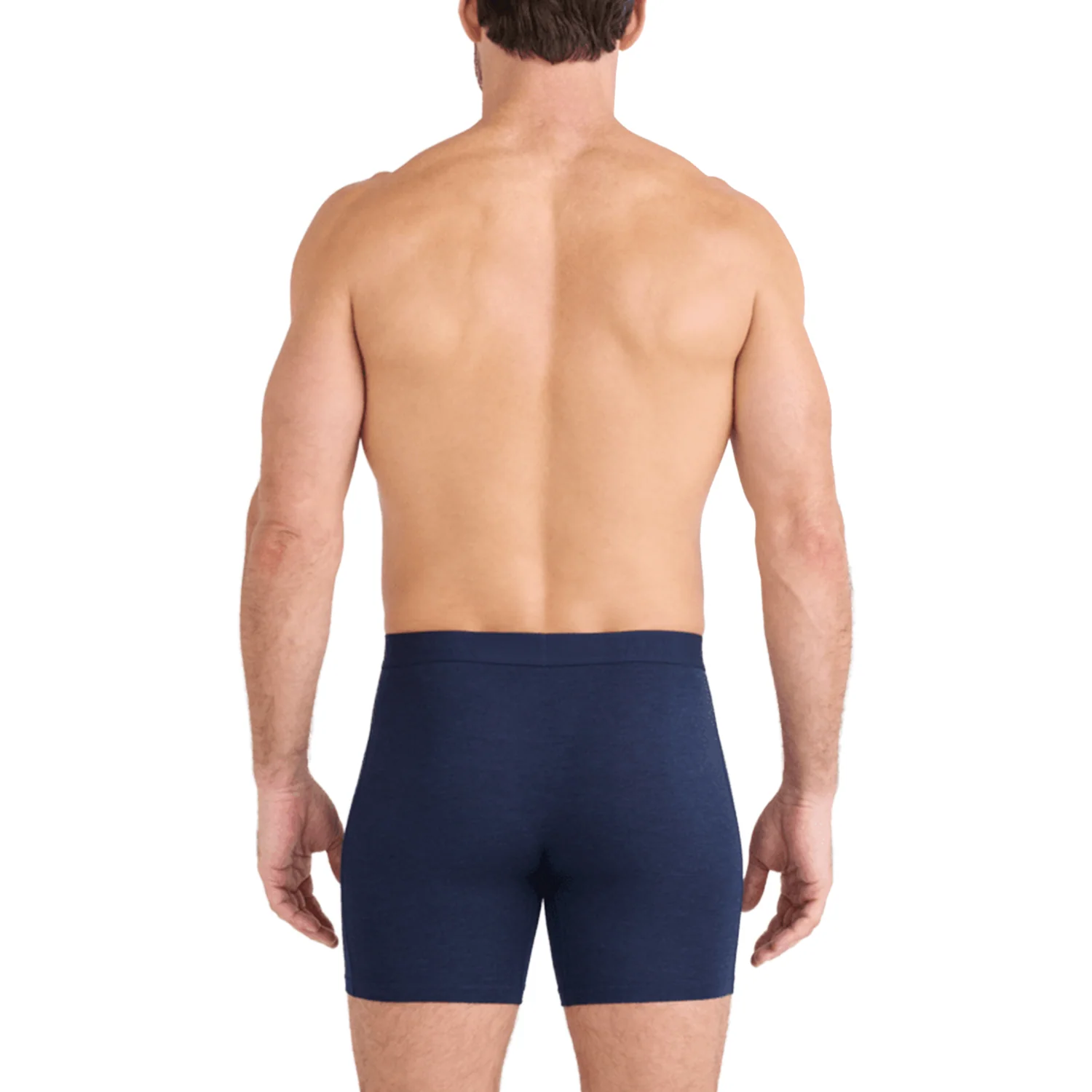 Saxx Men's Vibe Xtra Soft Comfort Boxer Brief Fly Dark Navy Heather - Image 2