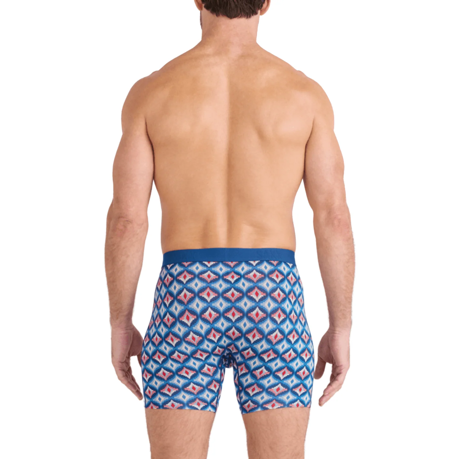 Saxx Men's Vibe Xtra Soft Comfort Boxer Brief Fly Lo-Tech Foulard-Blue - Image 2