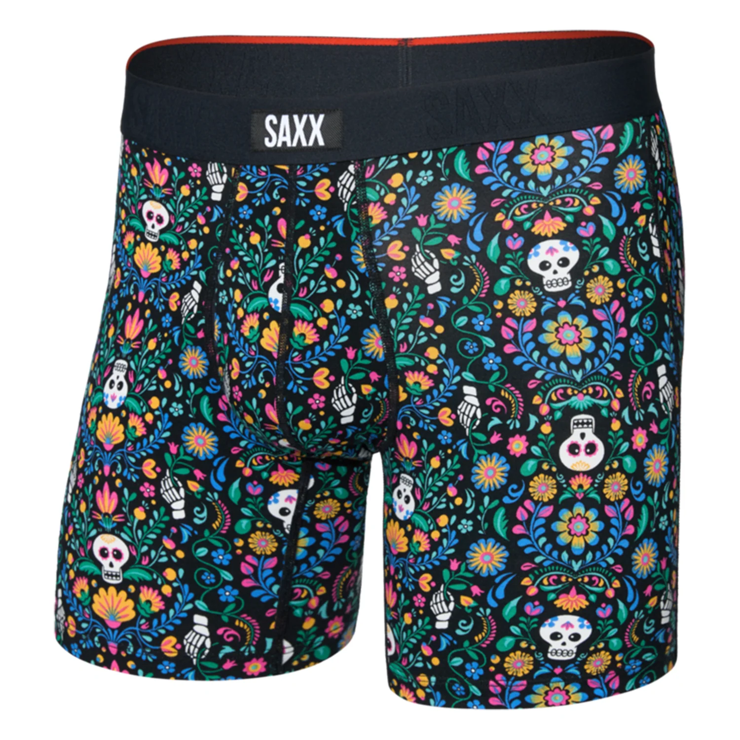 Saxx Men's Vibe Xtra Soft Comfort Boxer Brief Fly Skull Garden-Multi - Image 3