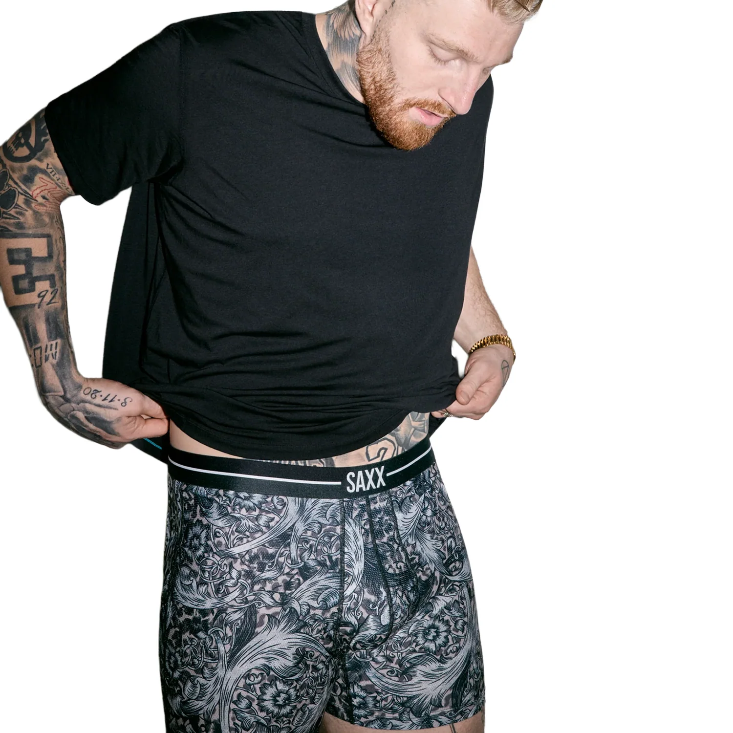 Saxx Men's Volt Breathable Mesh Boxer Brief Fleur De League-Black - Image 2