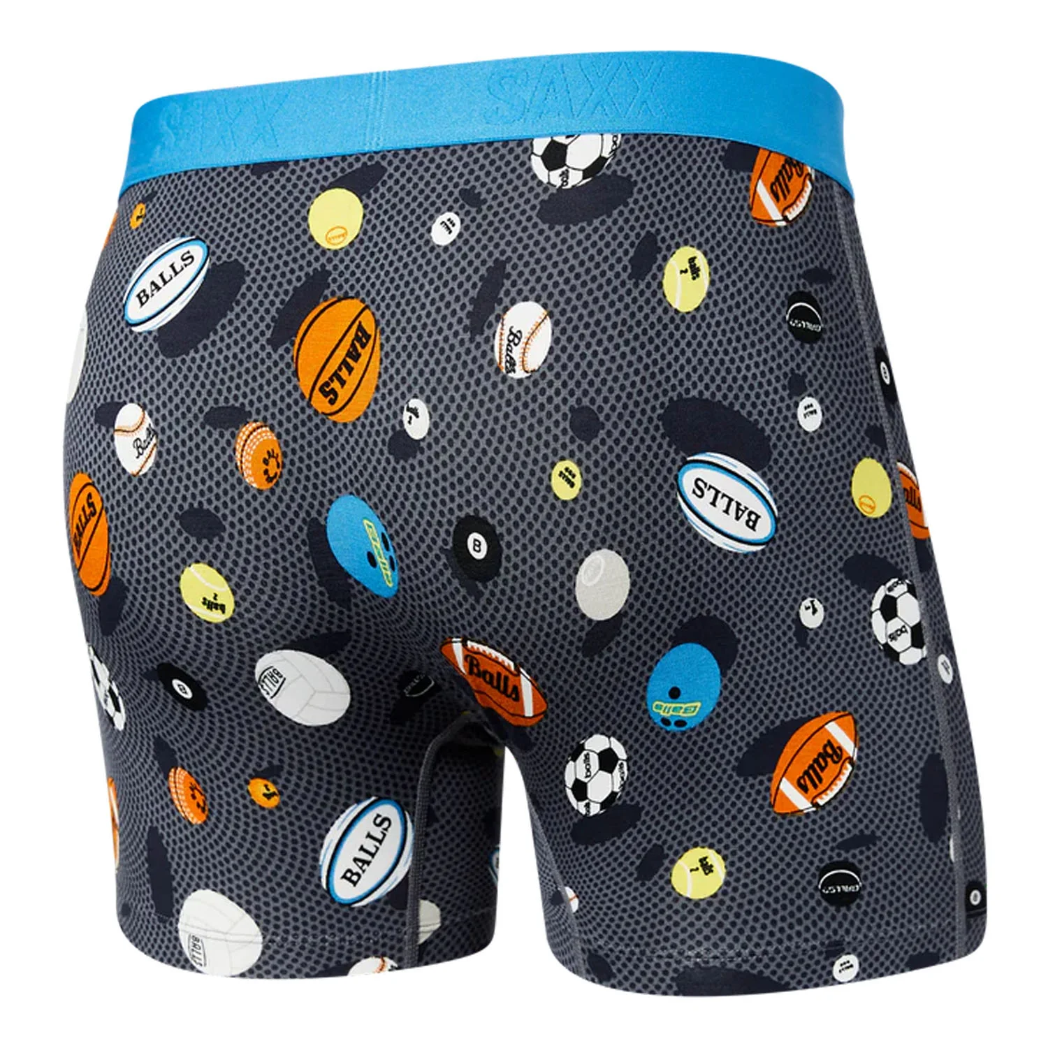 Saxx Men's Vibe Super Soft Boxer Brief Balls to the Walls-Black - Image 2