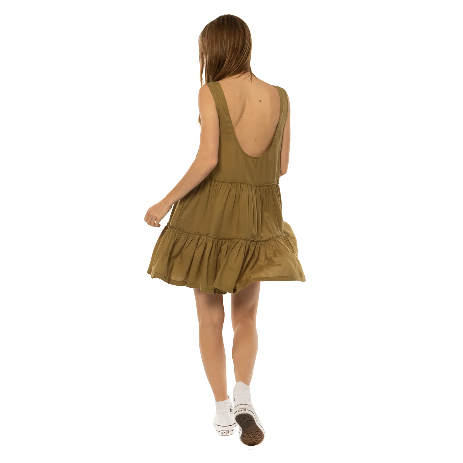 Sisstrevolution Women's Sonder Woven Tank Dress Moss - Image 2