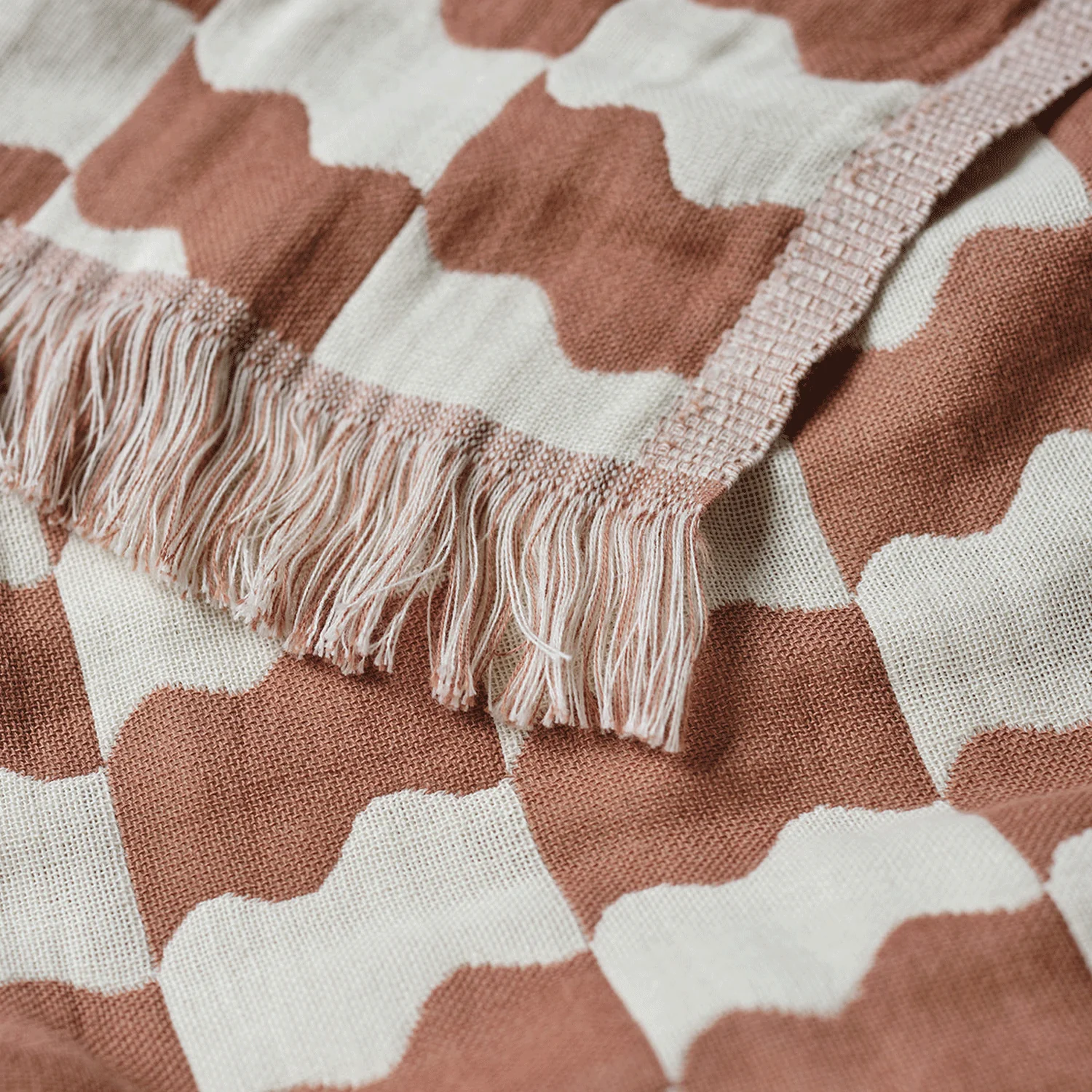 Slowtide Checker Driftweave Turkish Towel Mocha - Image 2