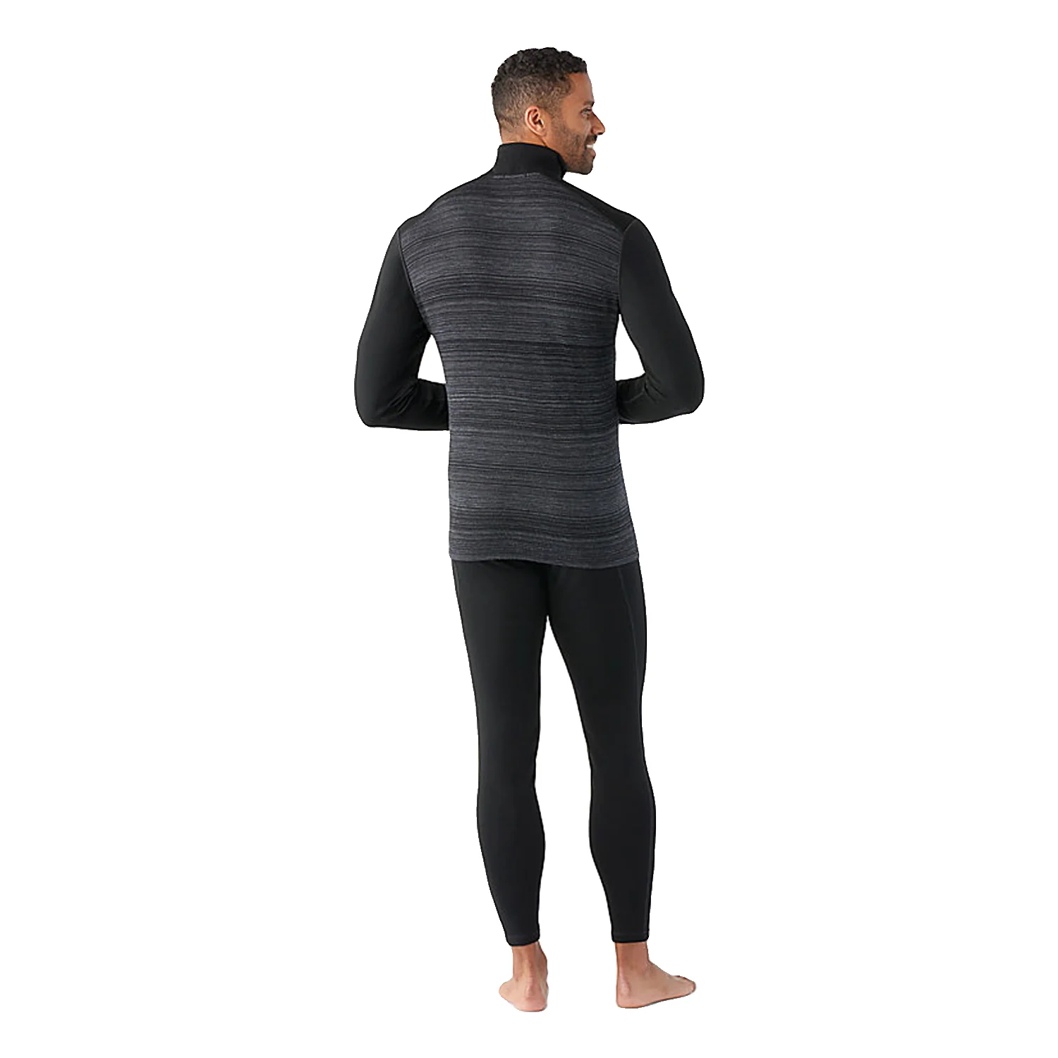 Smartwool Men's Classic Thermal 250g Merino 1/4 Zip  Baselayer Crew Top Black Colour Shift - Image 2