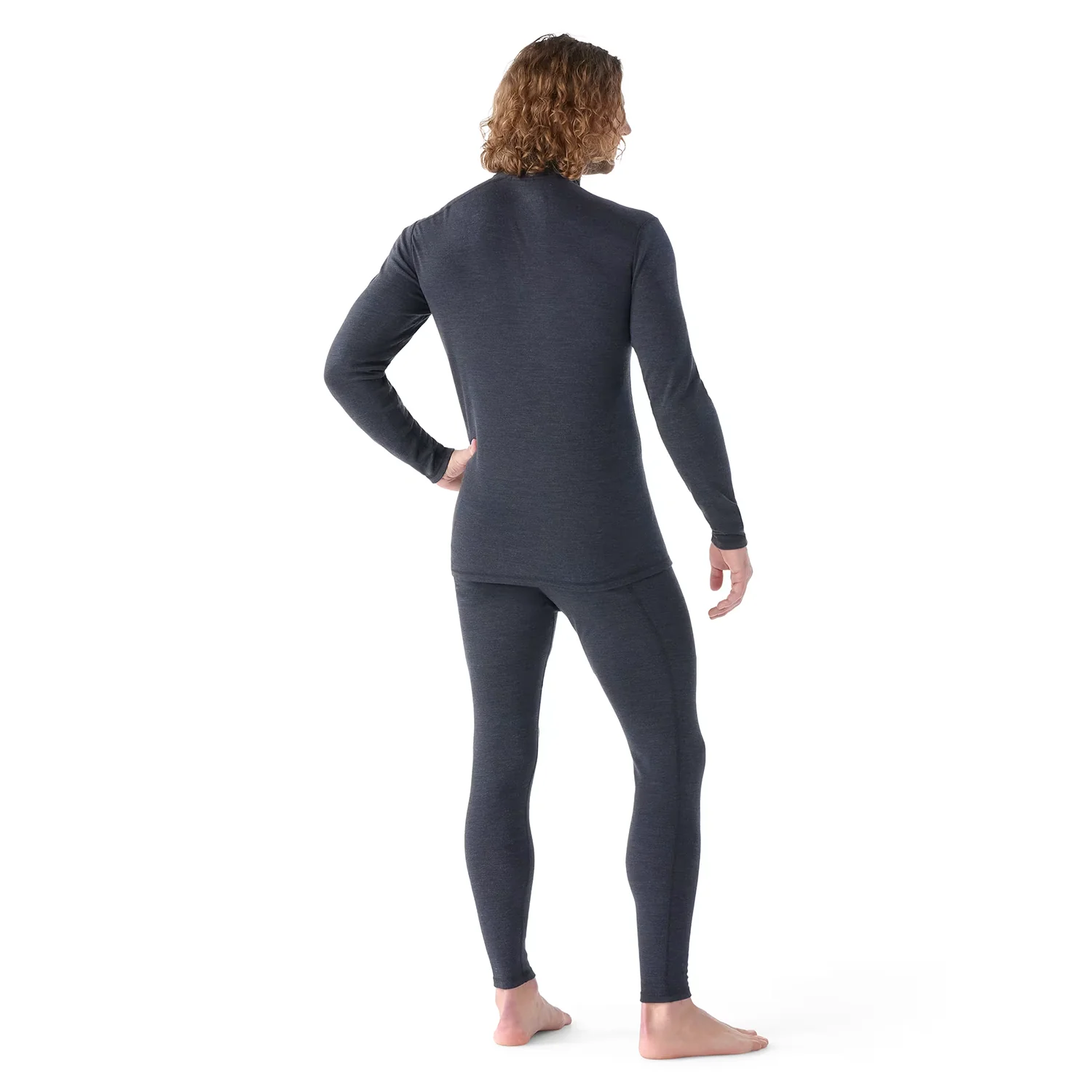Smartwool Men's Classic Thermal Merino Base Layer 1/4 Zip 2026 Charcoal Heather - Image 2