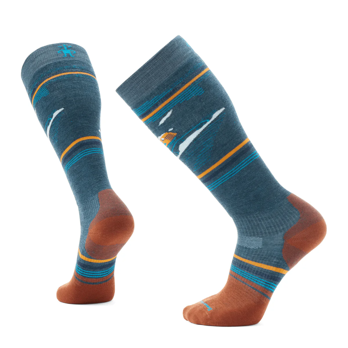Smartwool Snowboard Targeted Cushion Piste Machine OTC Sock Twilight Blue