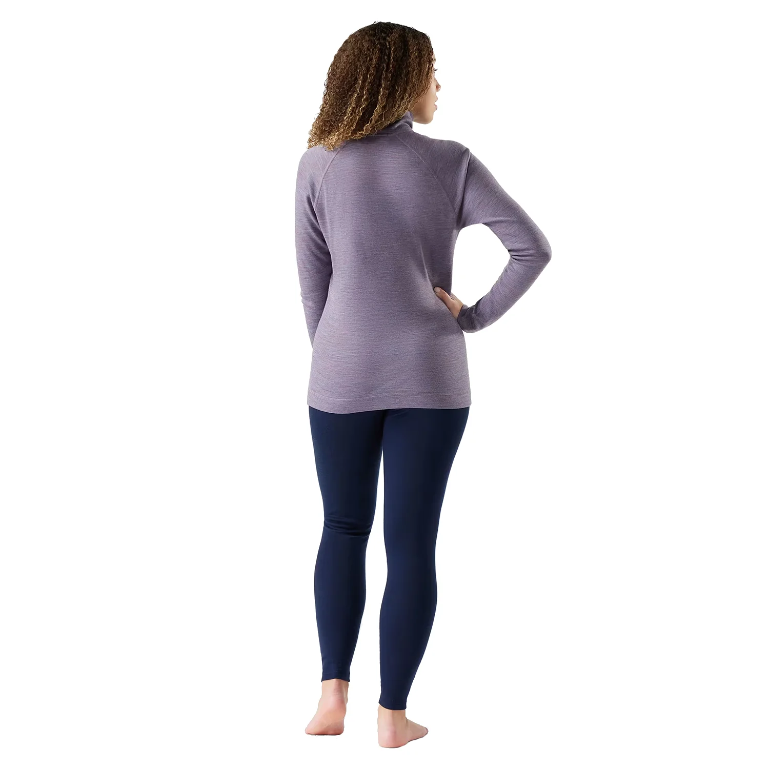 Smartwool Women's Classic Thermal Merino Base Layer 1/4 Zip 2026 Chalk Violet Heather - Image 2
