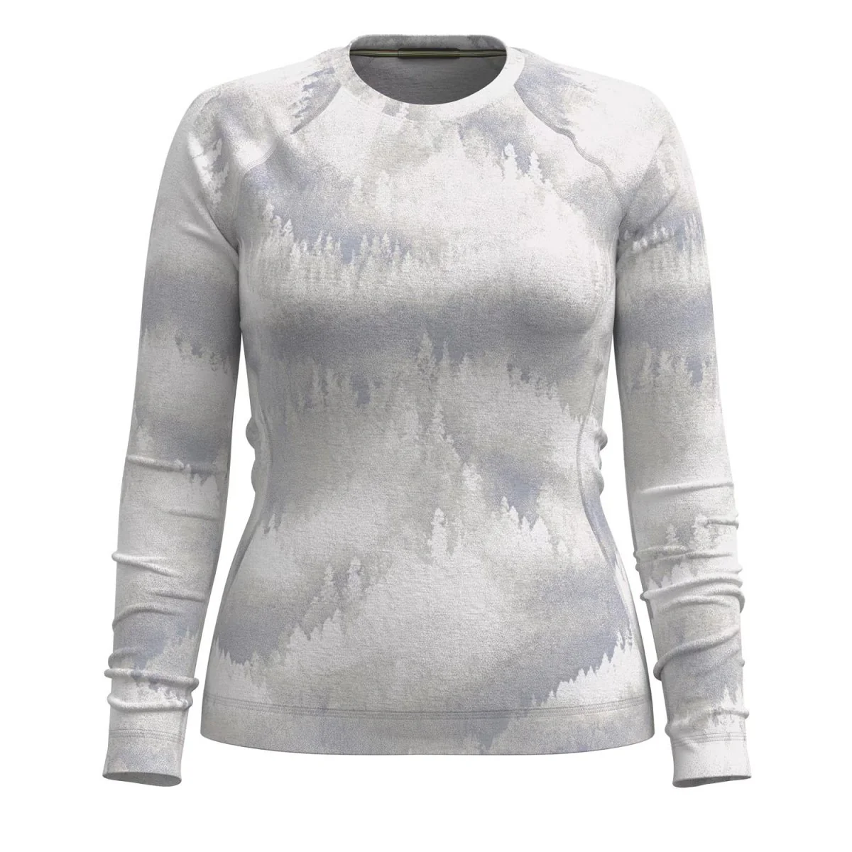 Smartwool Women's Classic Thermal Merino Base Layer Crew Boxed Light Grey Foggy Pines - Image 3