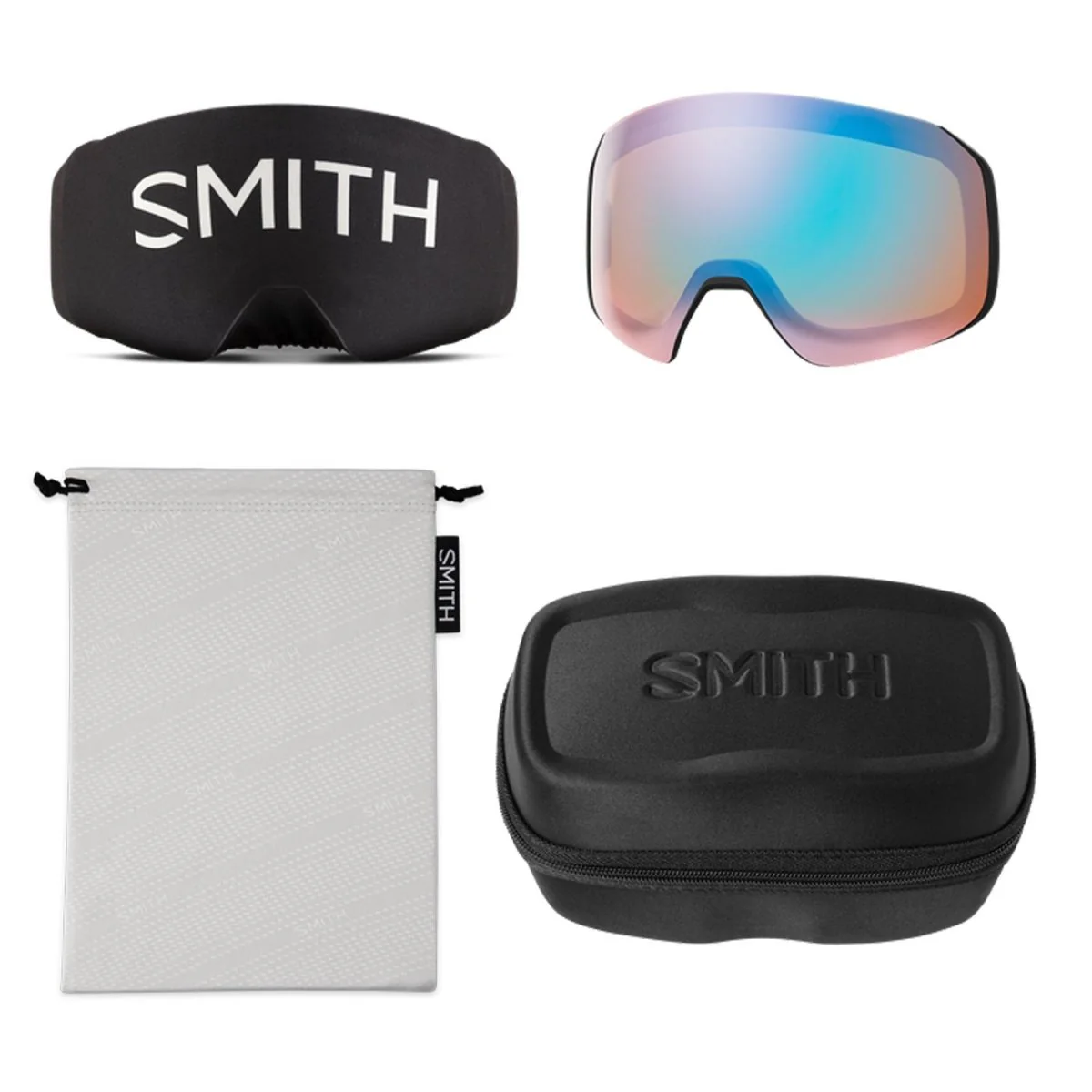 Smith 4D Mag S Low Bridge Fit Goggles Black/ChromaPop Photochromic Rose Flash + ChromaPop Storm Blue Sensor Mirror - Image 5