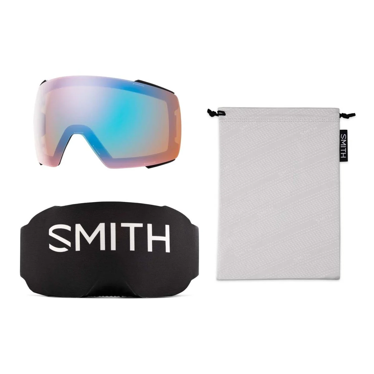 Smith I/O Mag Low Bridge Fit Goggles Black/ChromaPop Everyday Green Mirror + Chromapop Storm Blue Sensor Mirror - Image 5