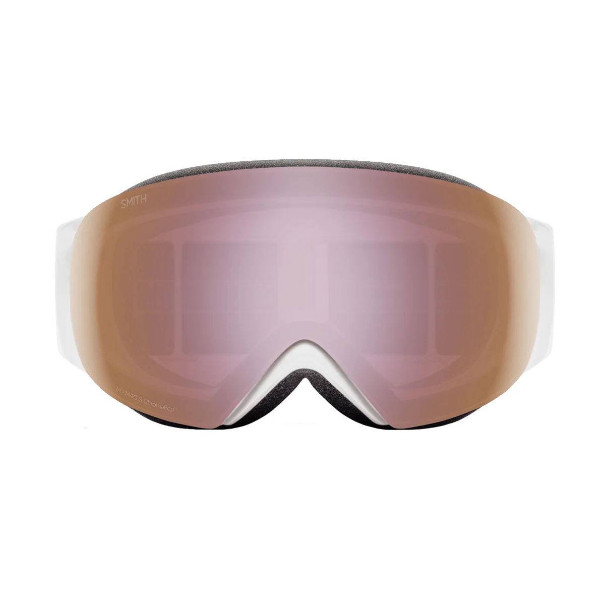 Smith I/O MAG S Goggles White Chunky Knit/ChromaPop Everyday Rose Gold Mirror + Chromapop Storm Rose Flash - Image 2