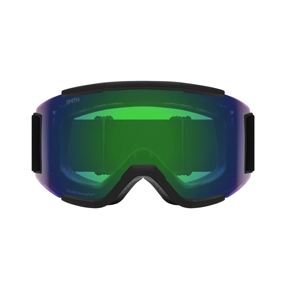 Smith Squad Low Bridge Fit Goggles Black/ChromaPop Everyday Green Mirror + Yellow - Image 2