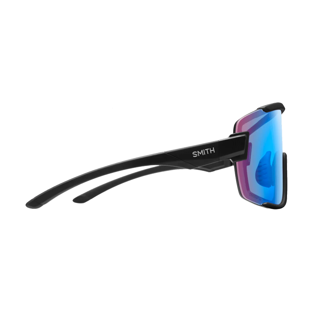 Smith Wildcat Sunglasses Matte Black/ChromaPop Low Light Rose Blue Mirror + Clear - Image 3